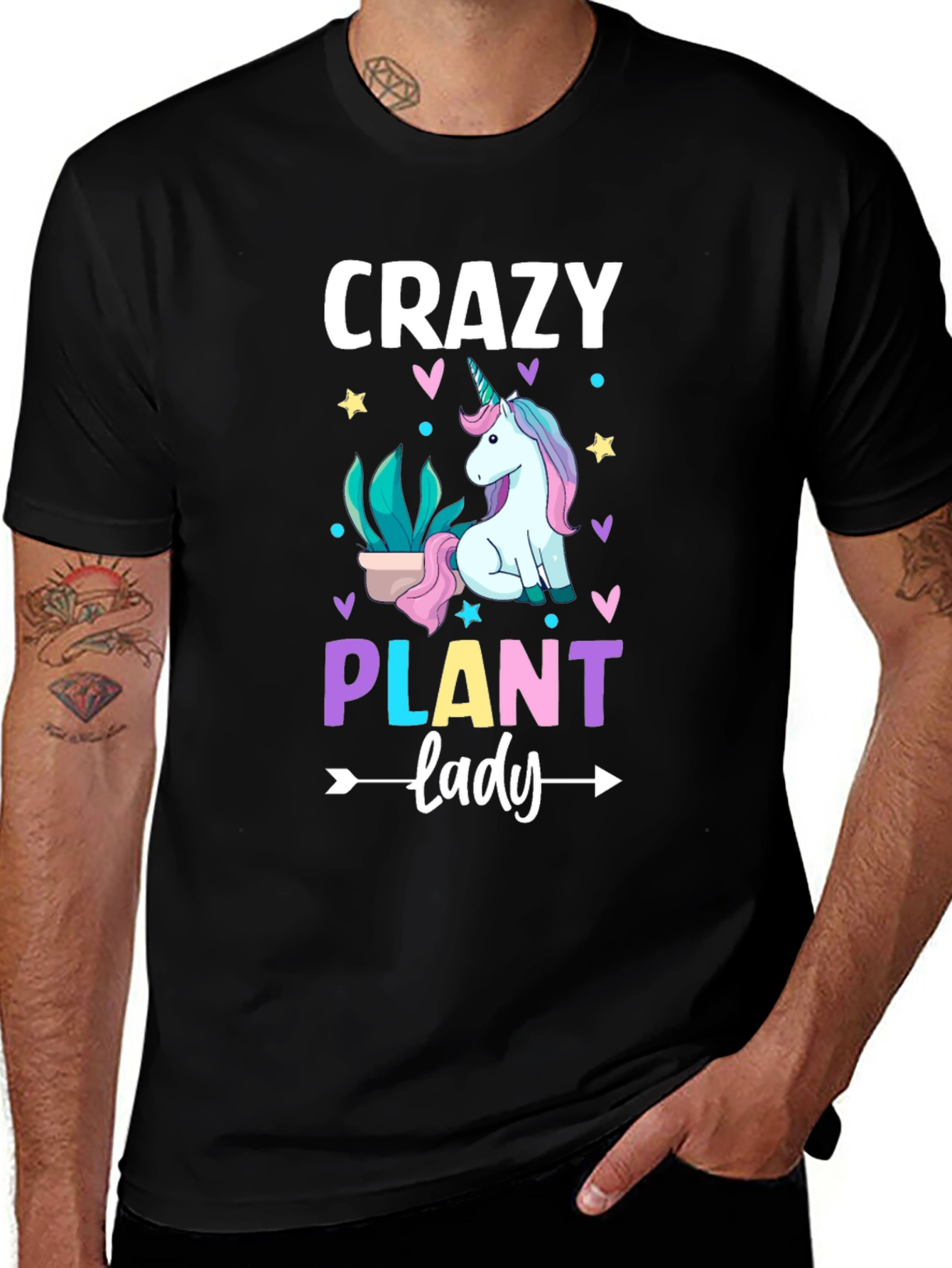 Crazy Plant Lady Unicorn Graphic Tee