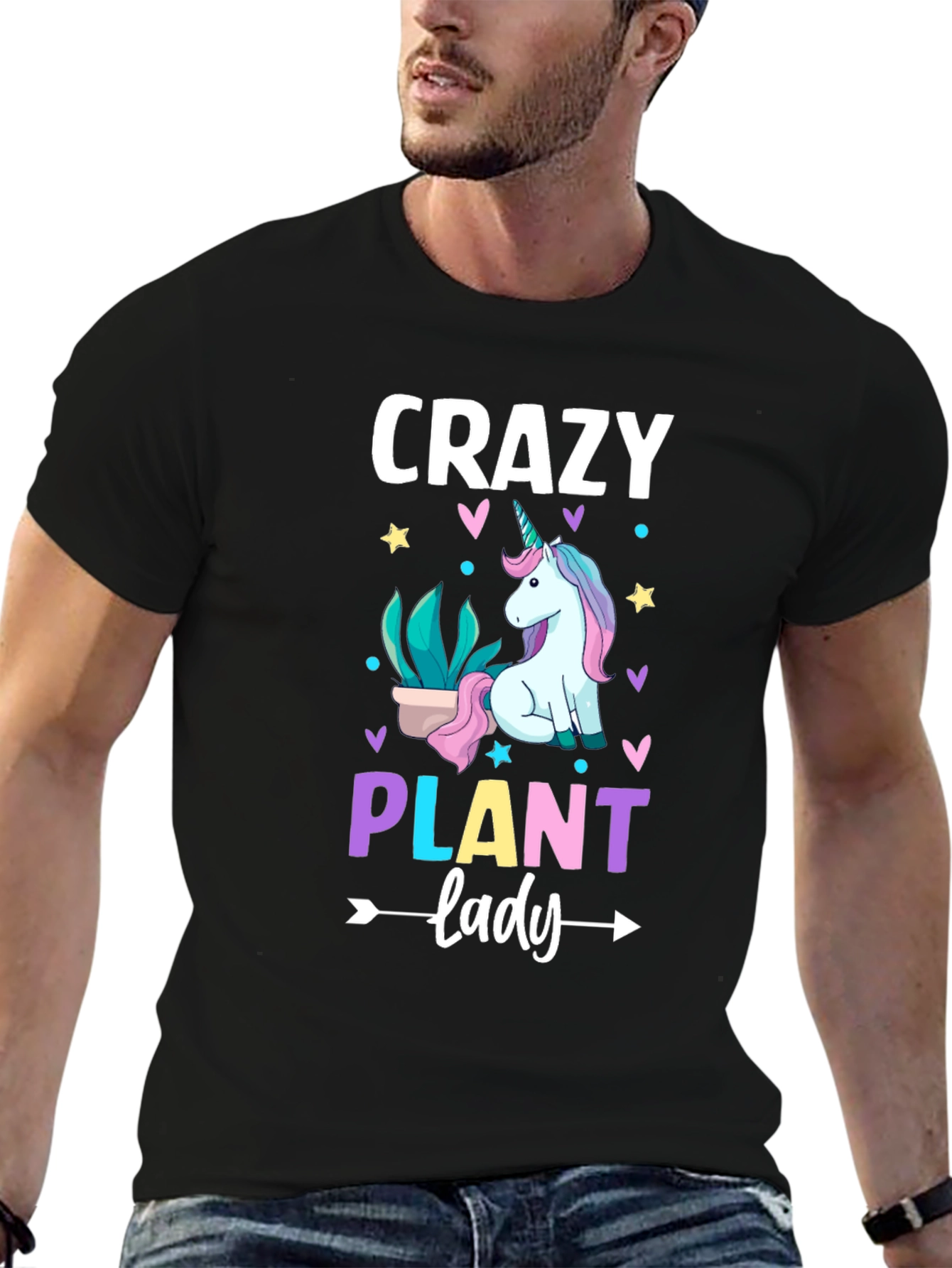 Crazy Plant Lady Unicorn Graphic Tee