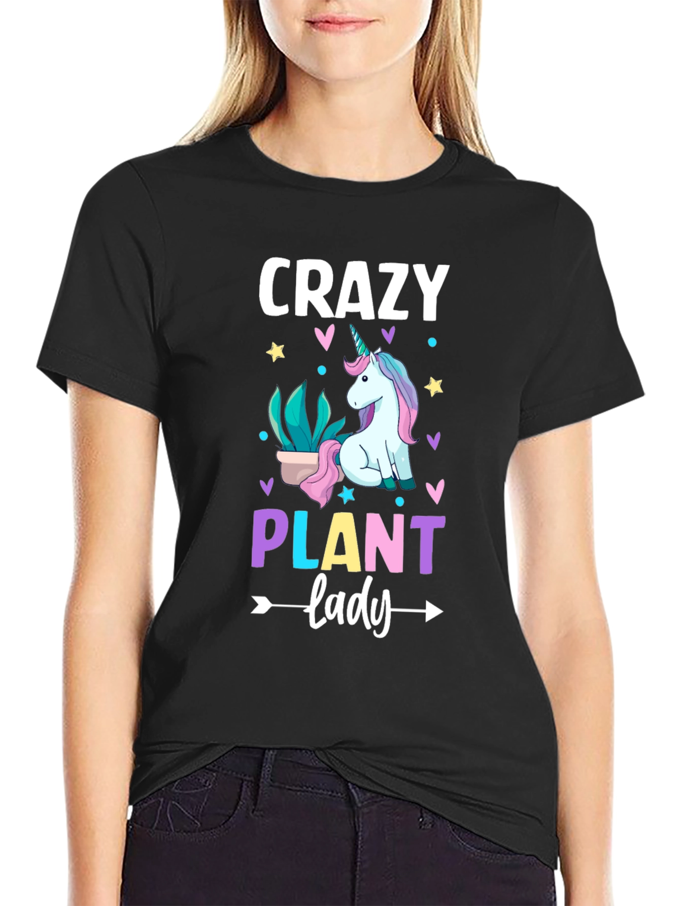 Crazy Plant Lady Unicorn Graphic Tee