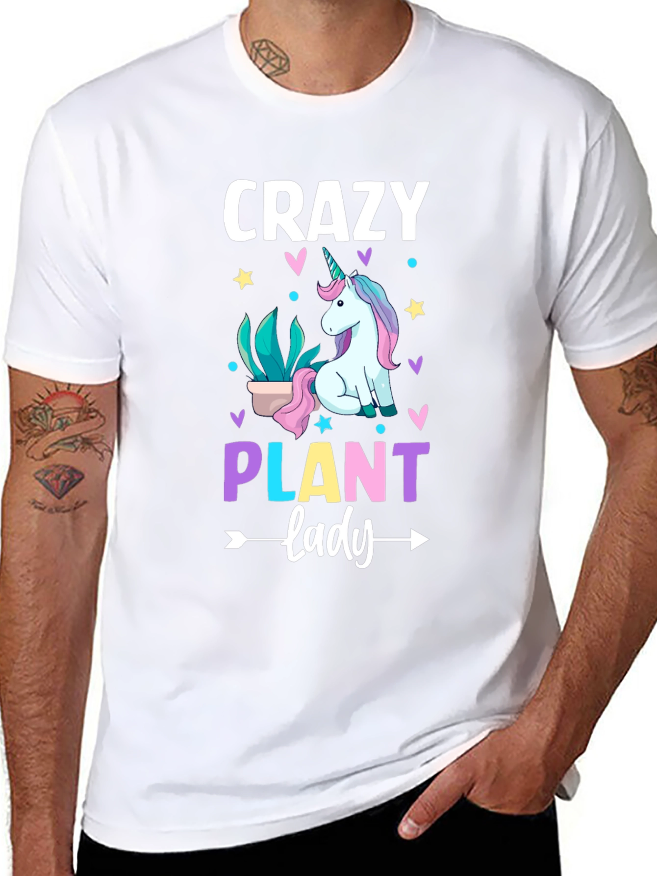 Crazy Plant Lady Unicorn Graphic Tee