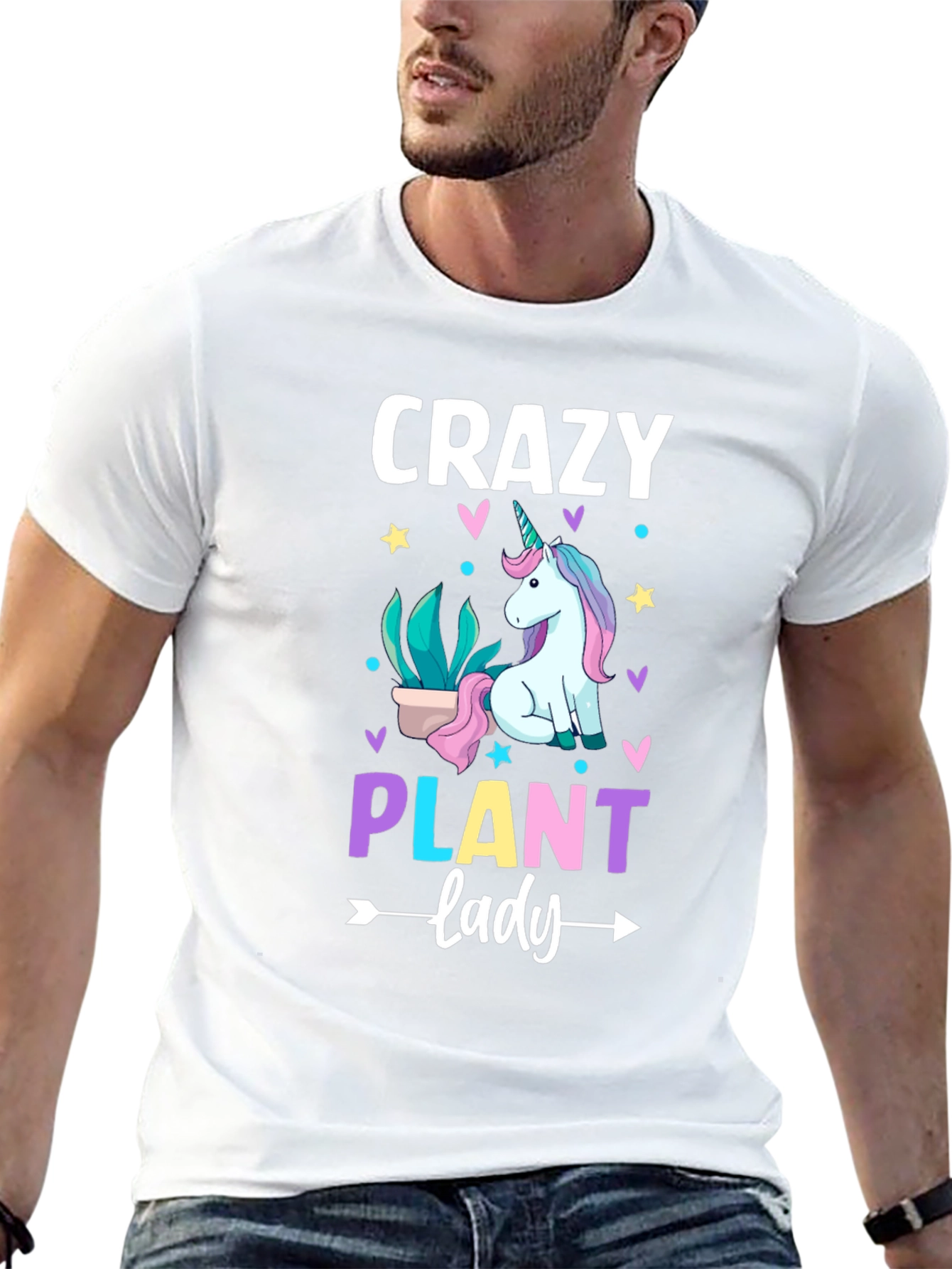 Crazy Plant Lady Unicorn Graphic Tee