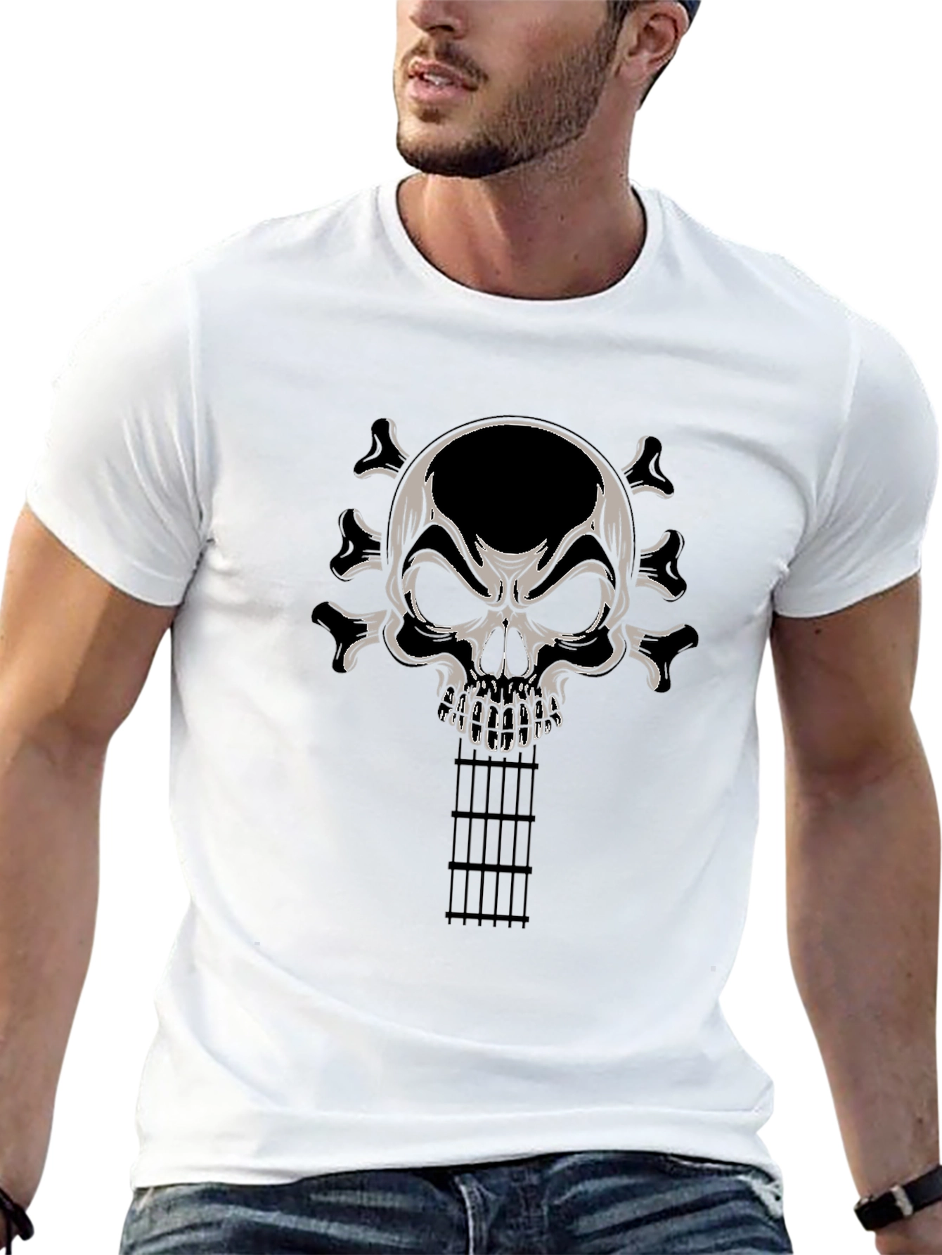 Skull Guitar T-Shirt - Rocker Tee