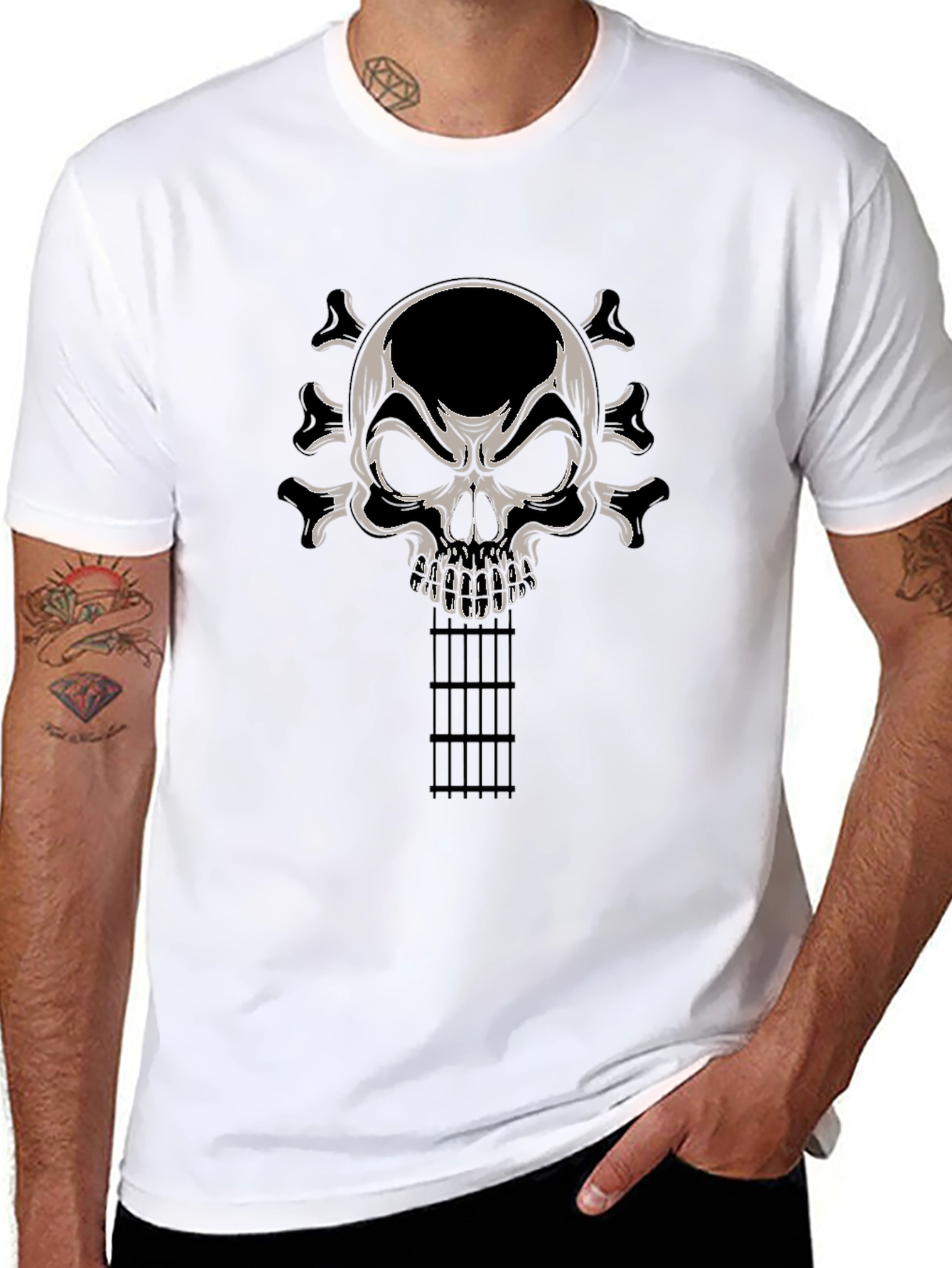 Skull Guitar T-Shirt - Rocker Tee