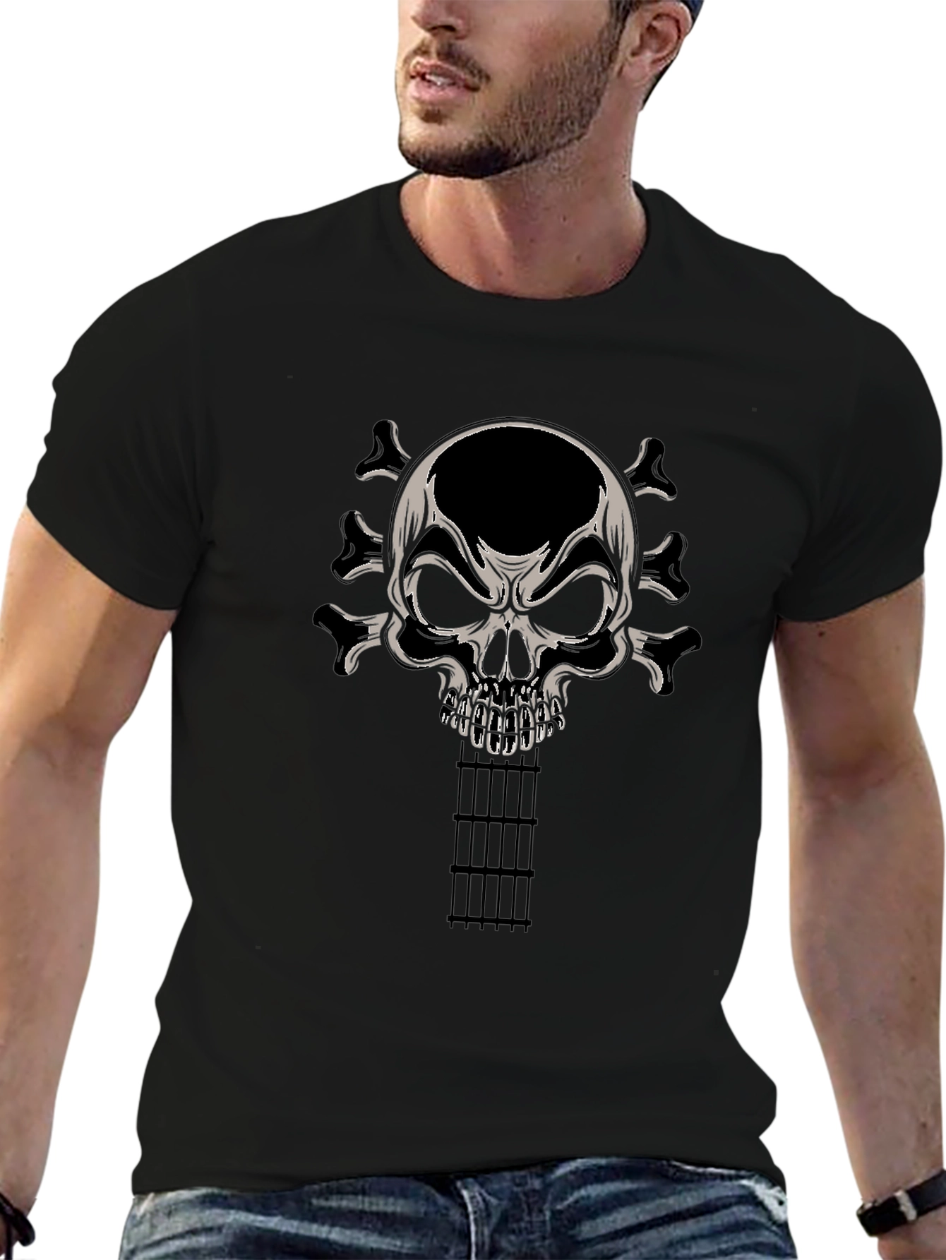 Skull Guitar T-Shirt - Rocker Tee