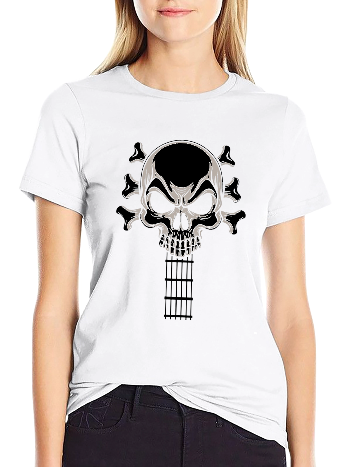 Skull Guitar T-Shirt - Rocker Tee