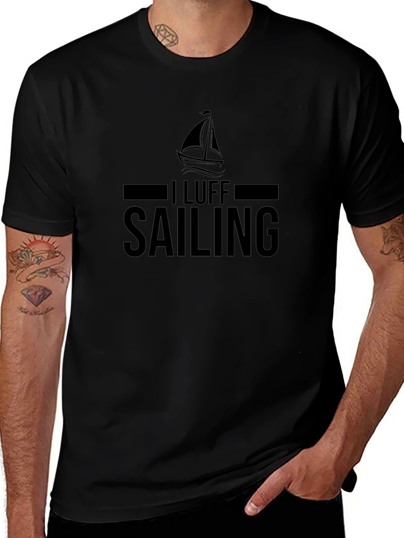 I Luff Sailing T-Shirt - Black