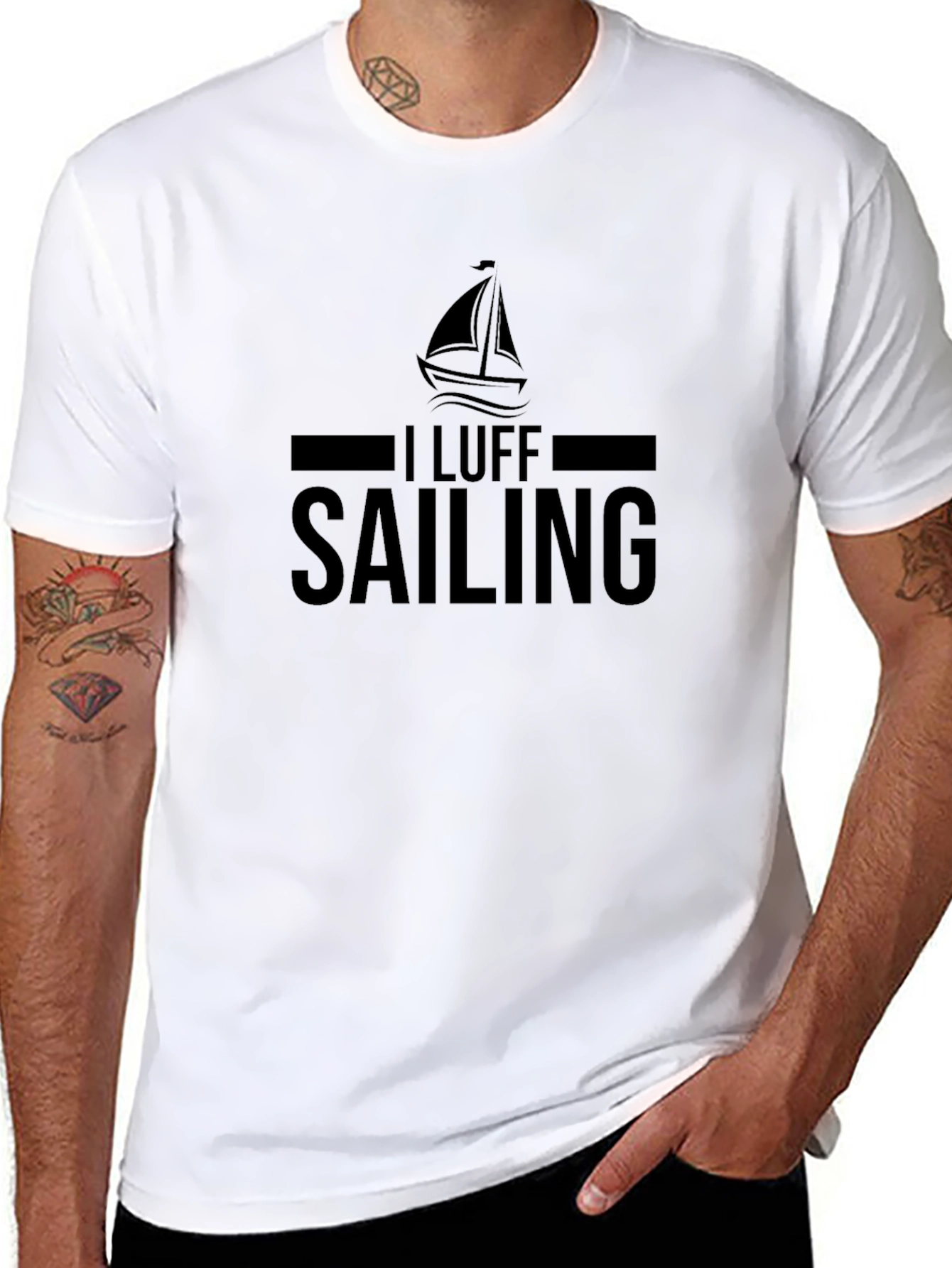 I Luff Sailing T-Shirt - Black