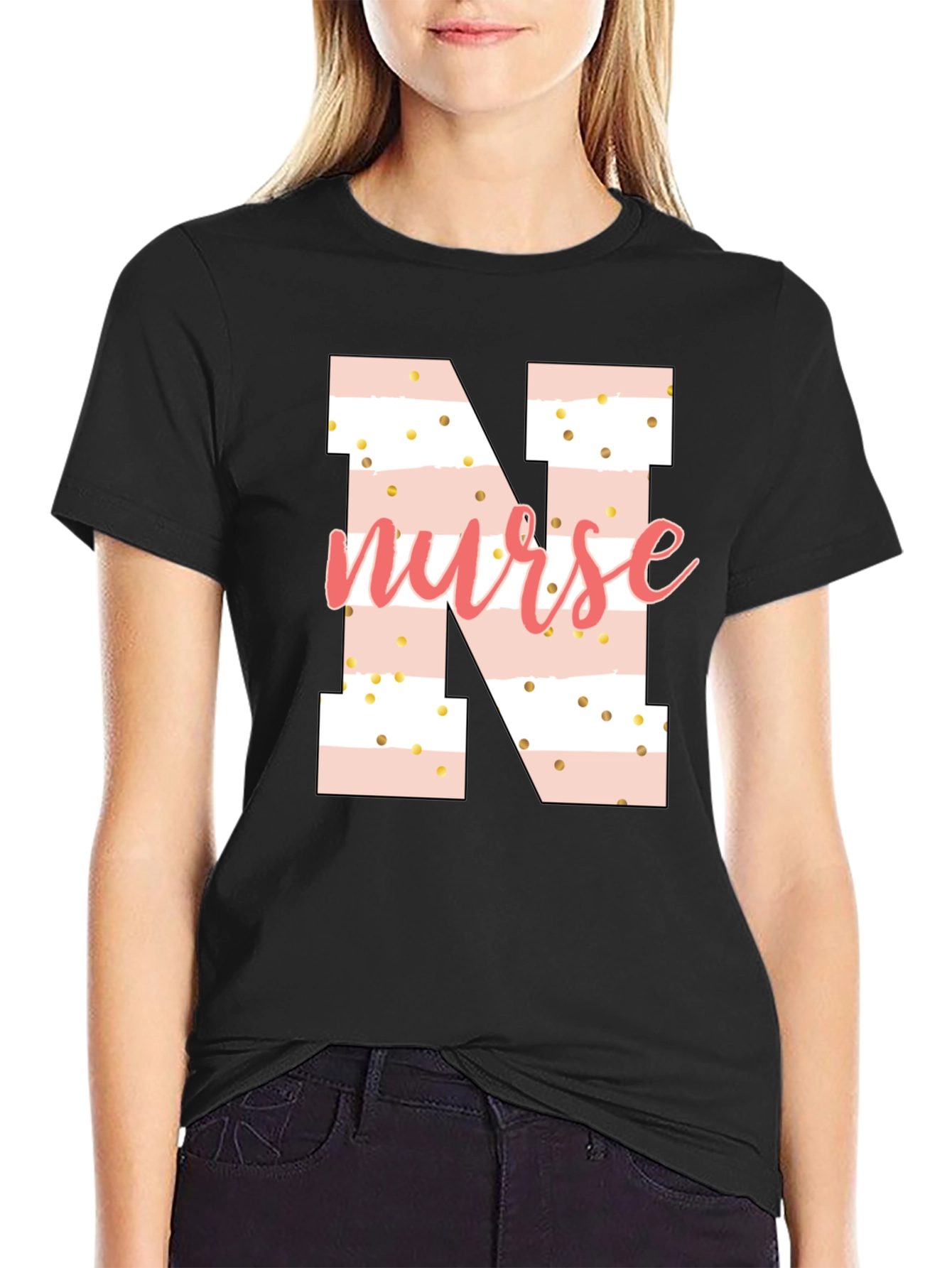 Nurse Initial T-Shirt - N Letter Design