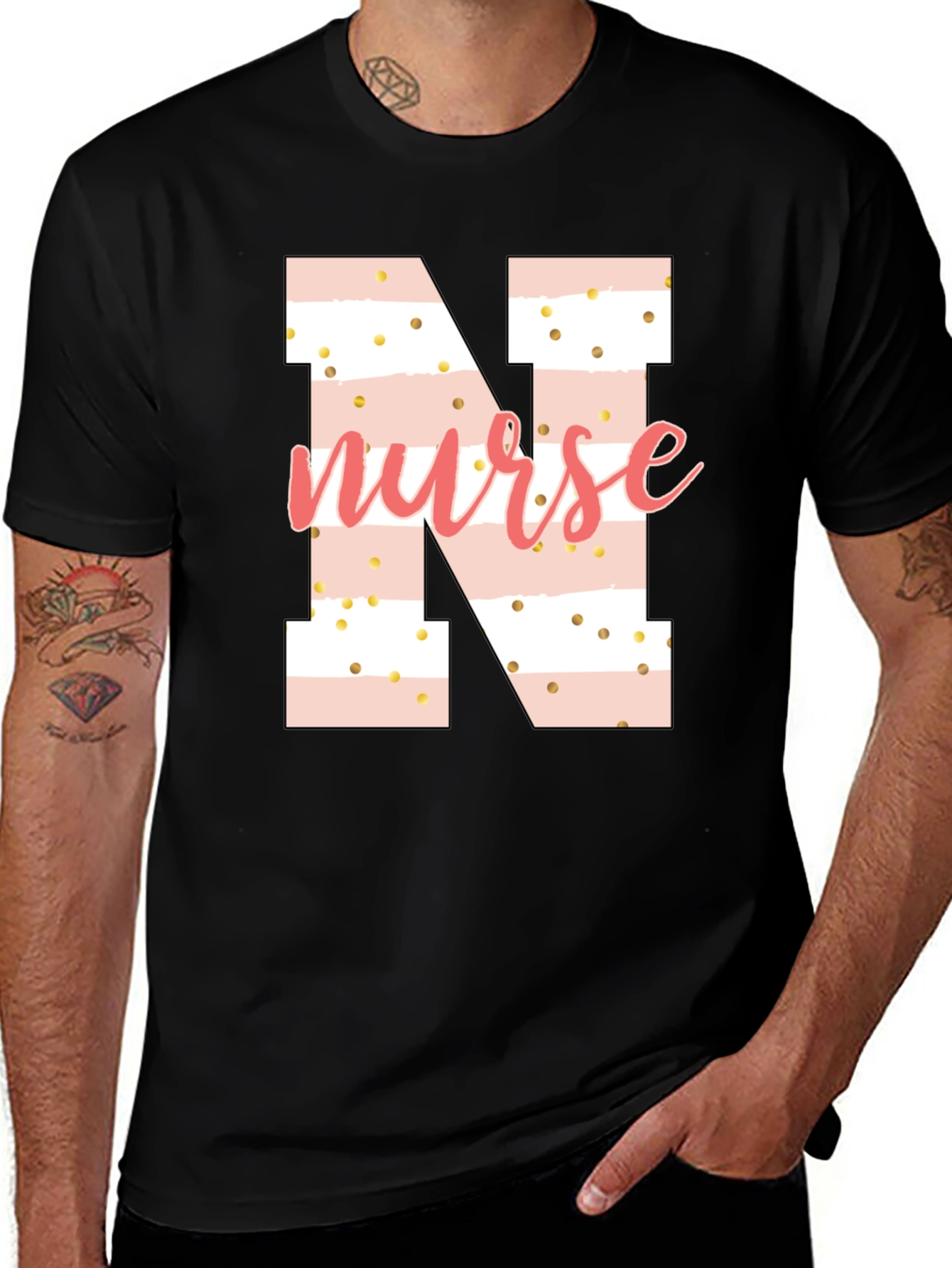 Nurse Initial T-Shirt - N Letter Design