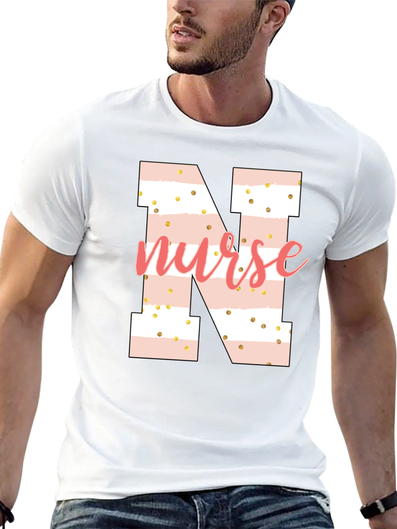 Nurse Initial T-Shirt - N Letter Design