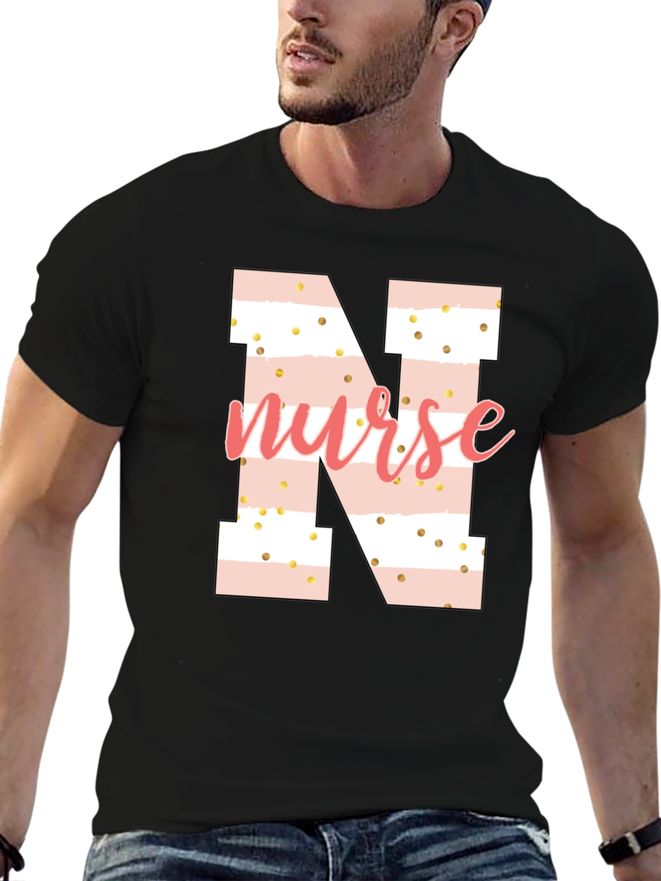 Nurse Initial T-Shirt - N Letter Design
