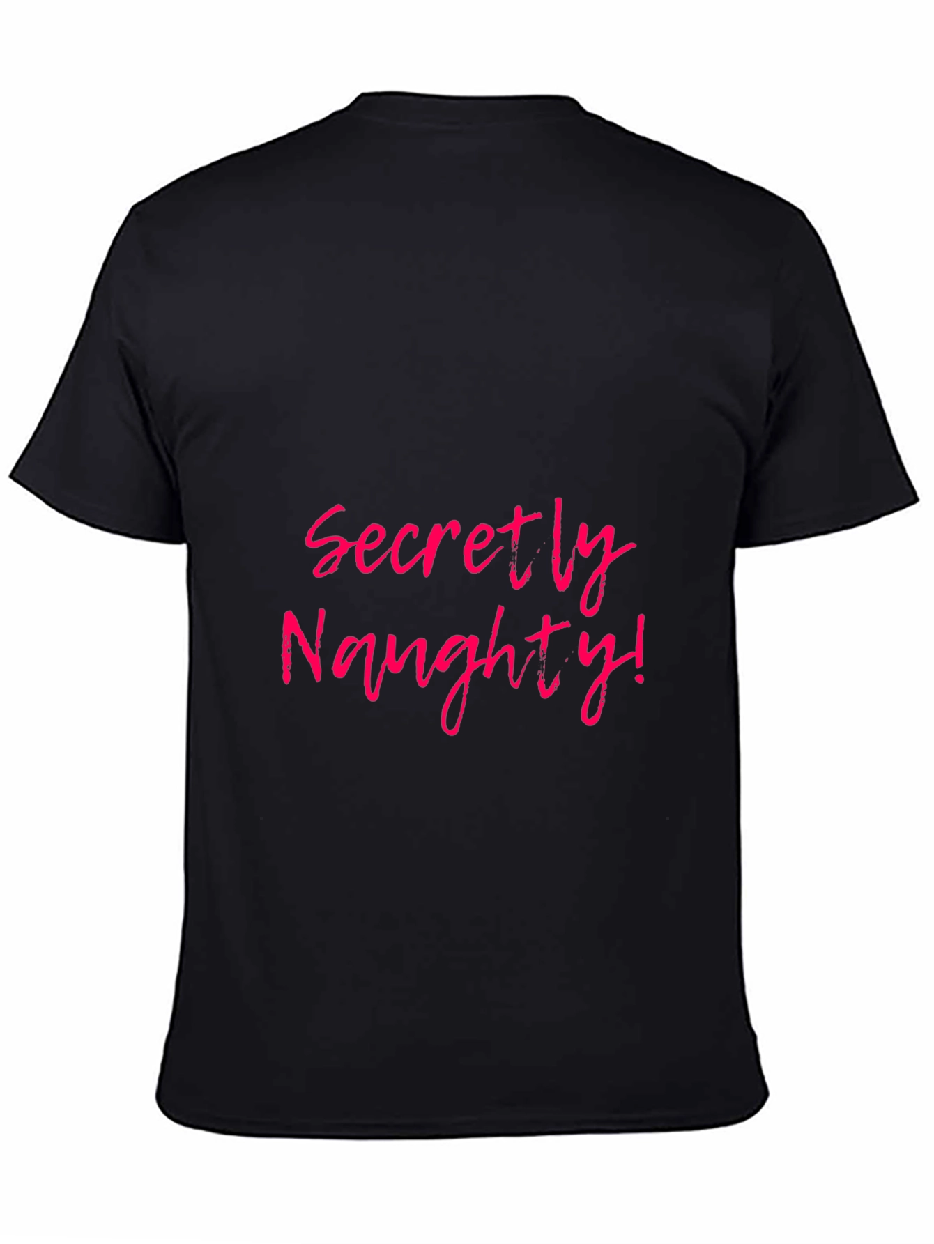 Secretly Naughty Black T-Shirt Novelty Fun Tee