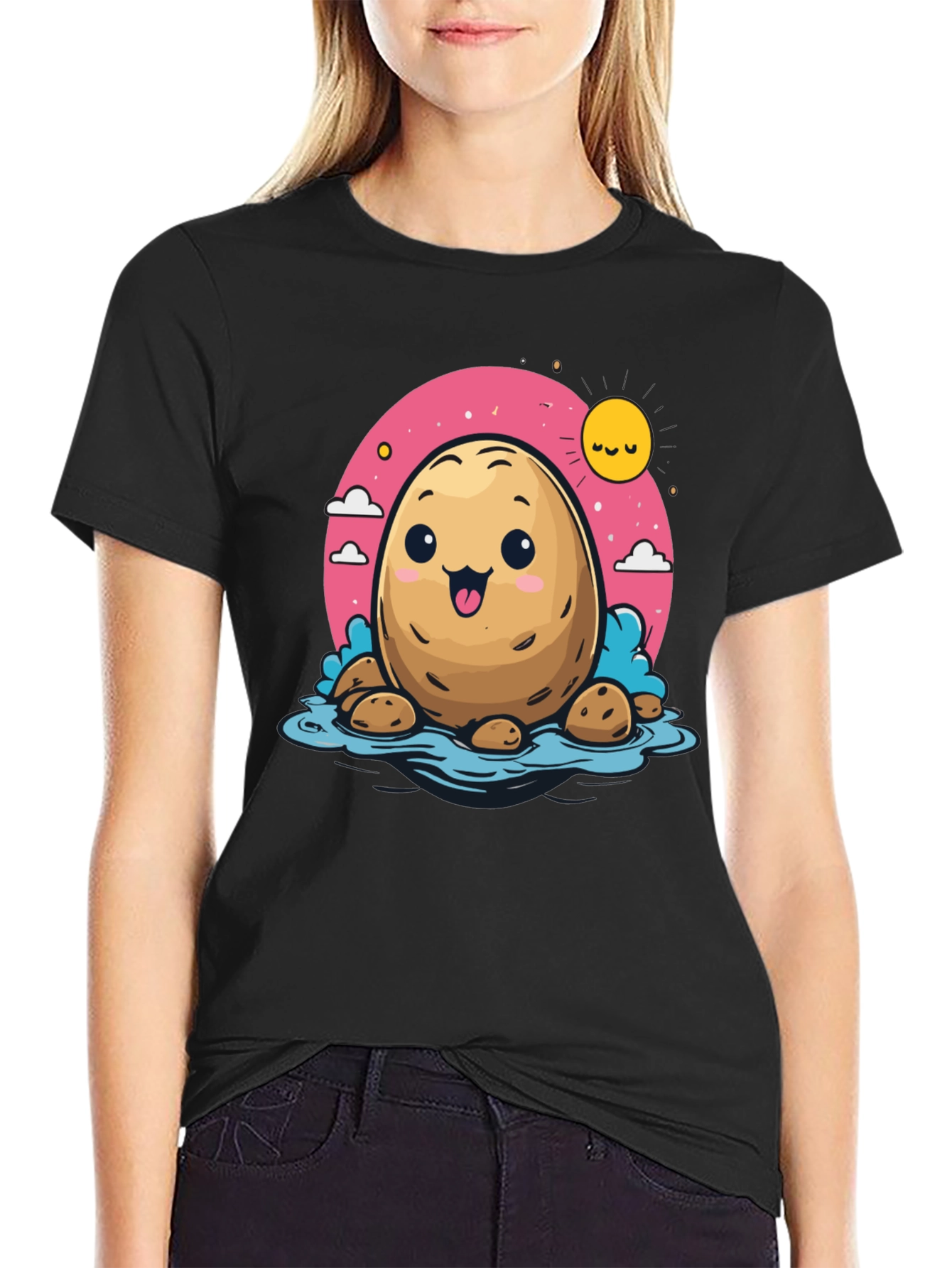 Cute Potato Cartoon T-Shirt