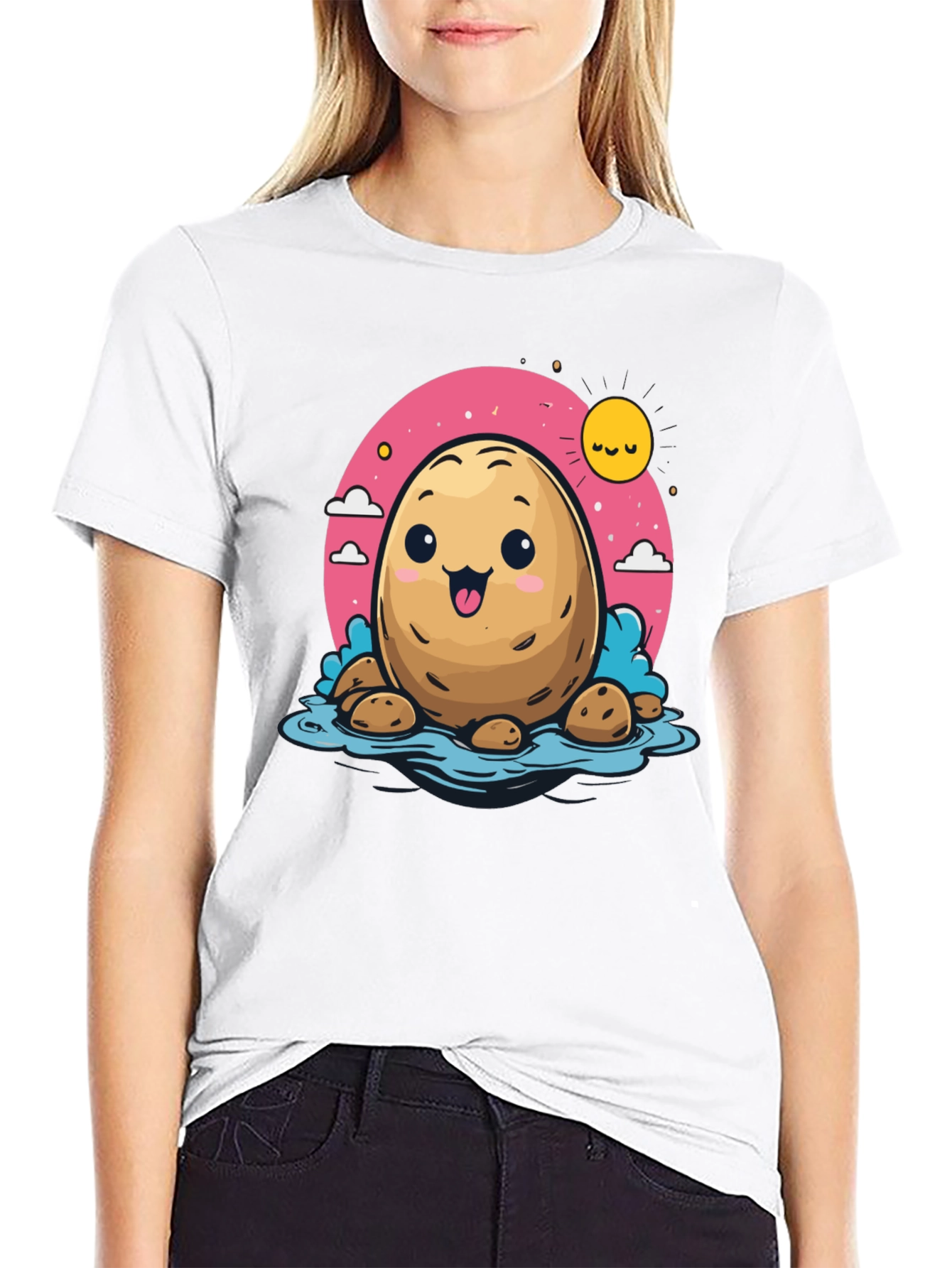 Cute Potato Cartoon T-Shirt