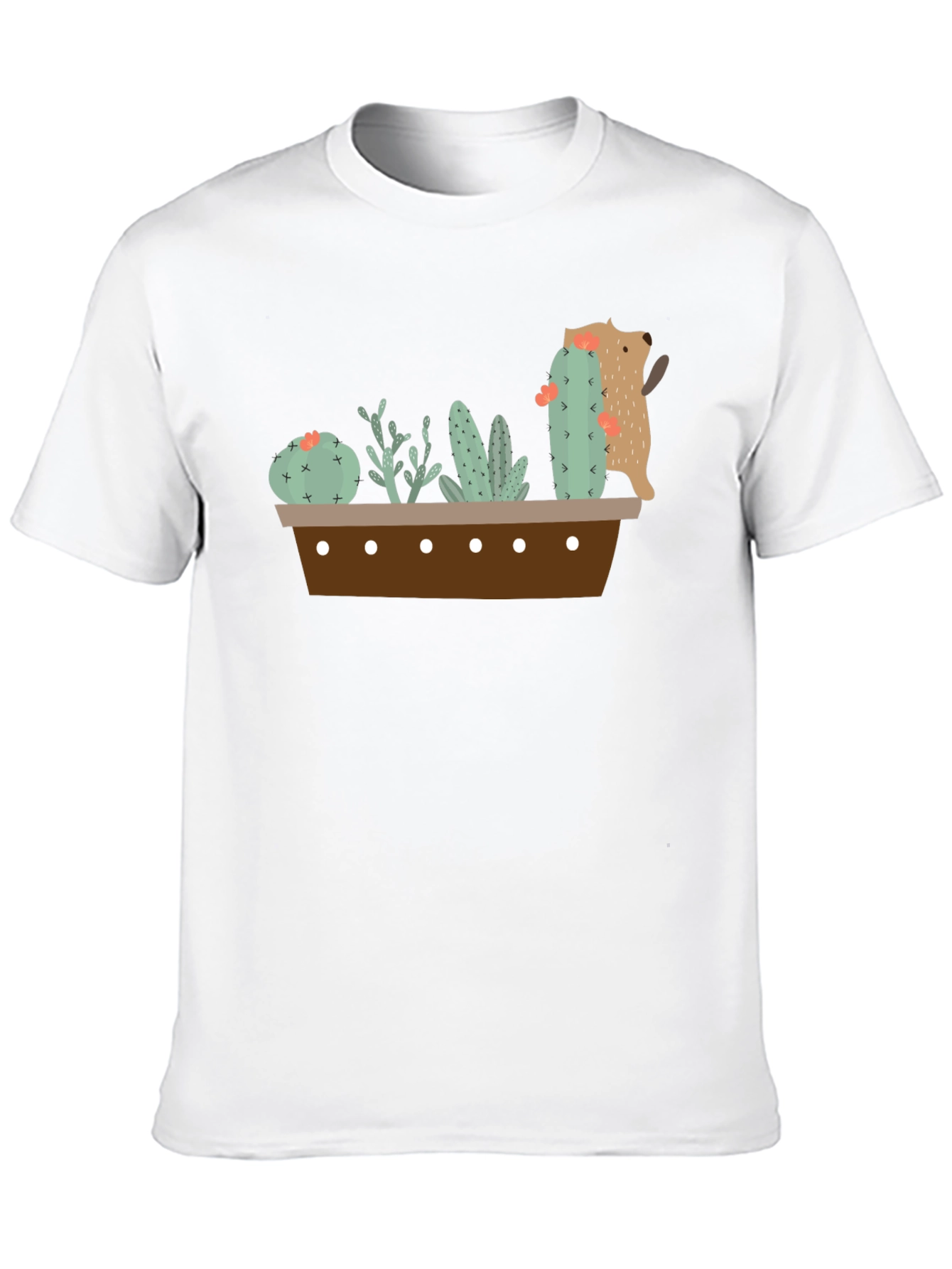 Cactus Garden Graphic Tee - Black Cotton T-Shirt