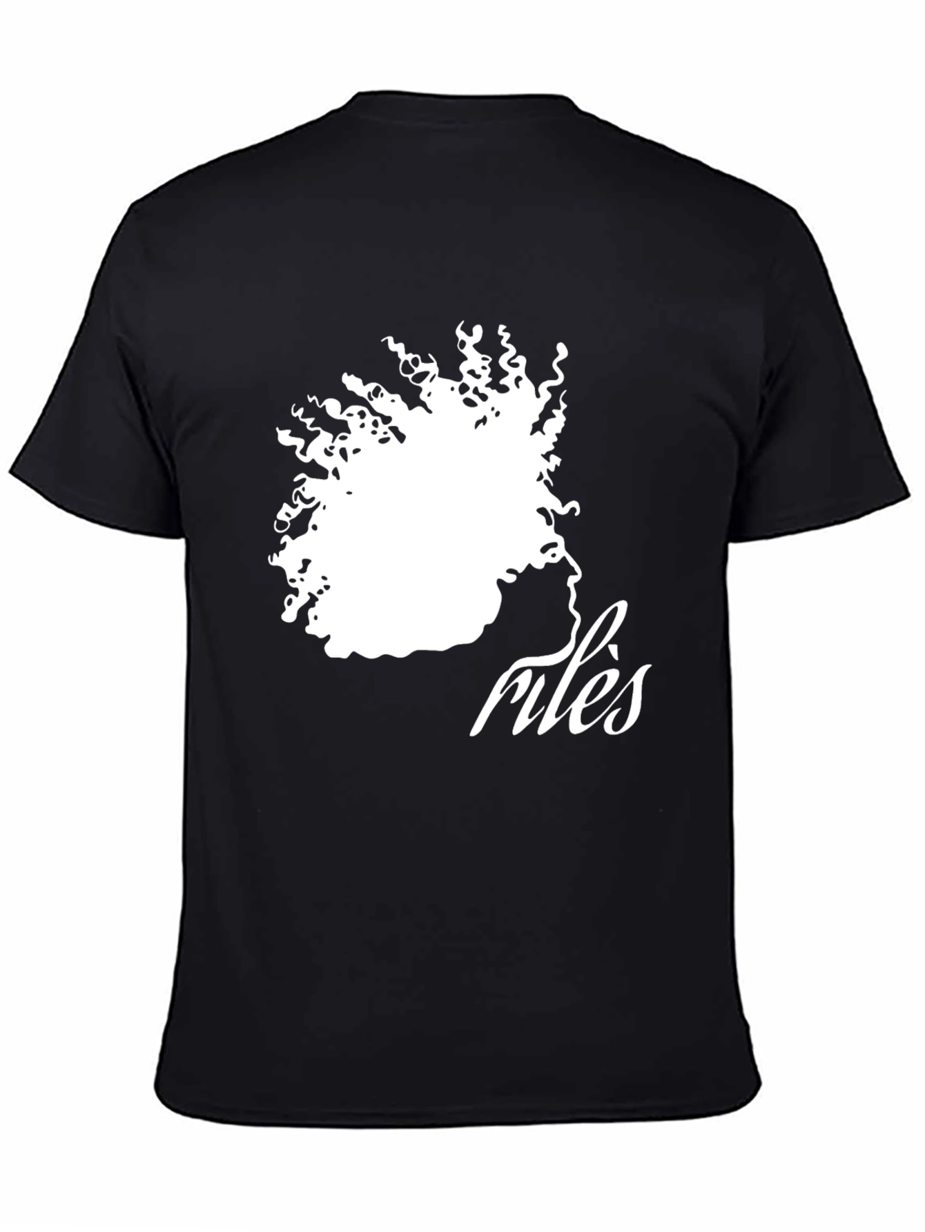 Stylish Riles Graphic Print Black T-Shirt