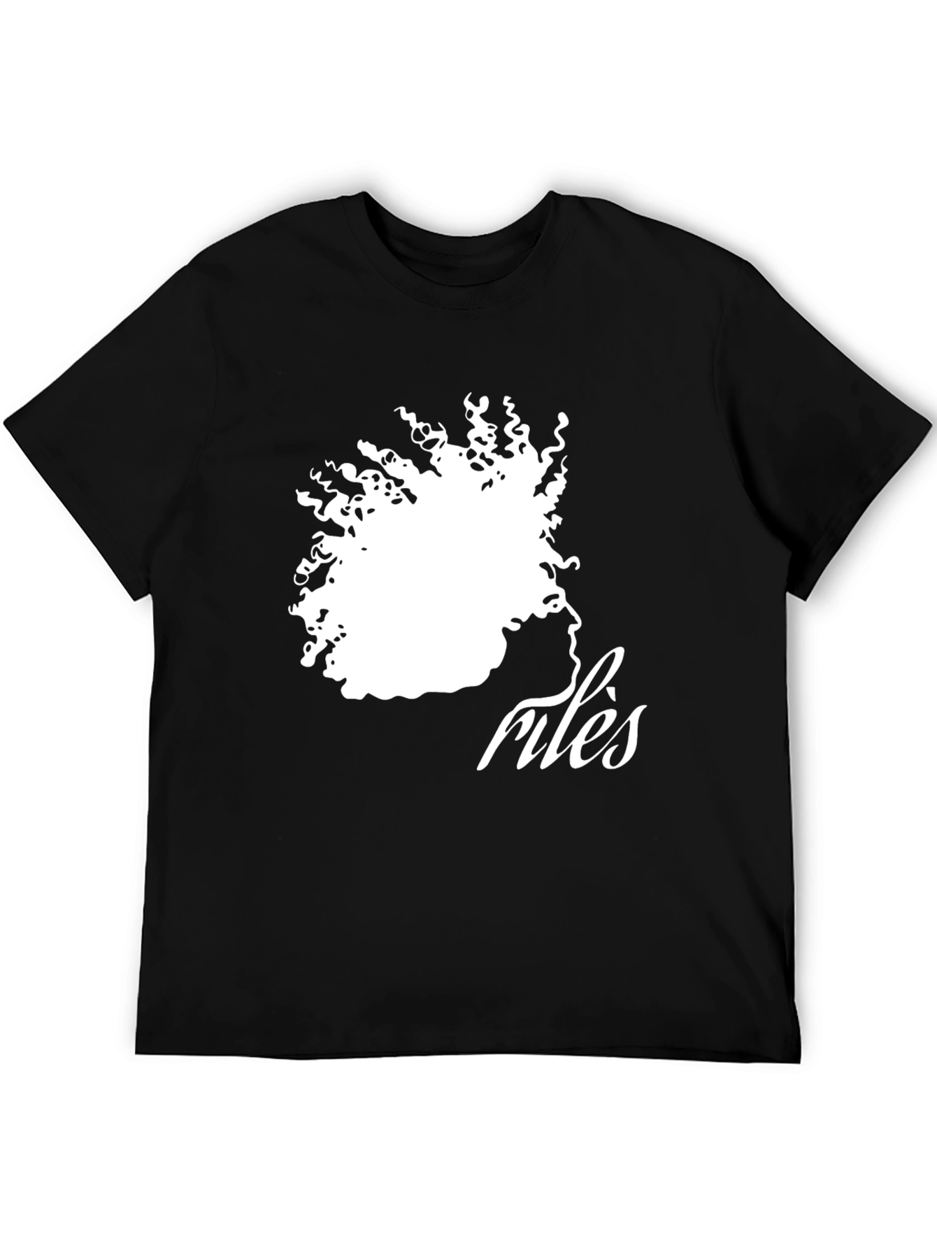 Stylish Riles Graphic Print Black T-Shirt