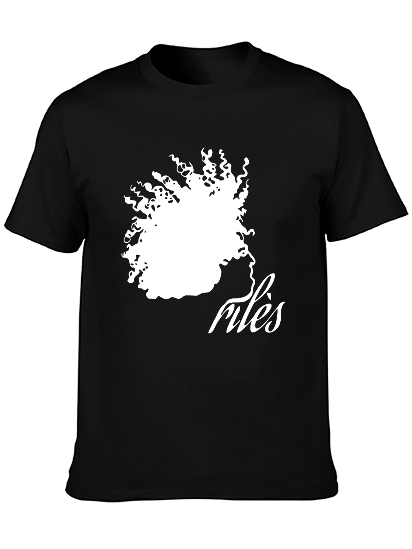 Stylish Riles Graphic Print Black T-Shirt