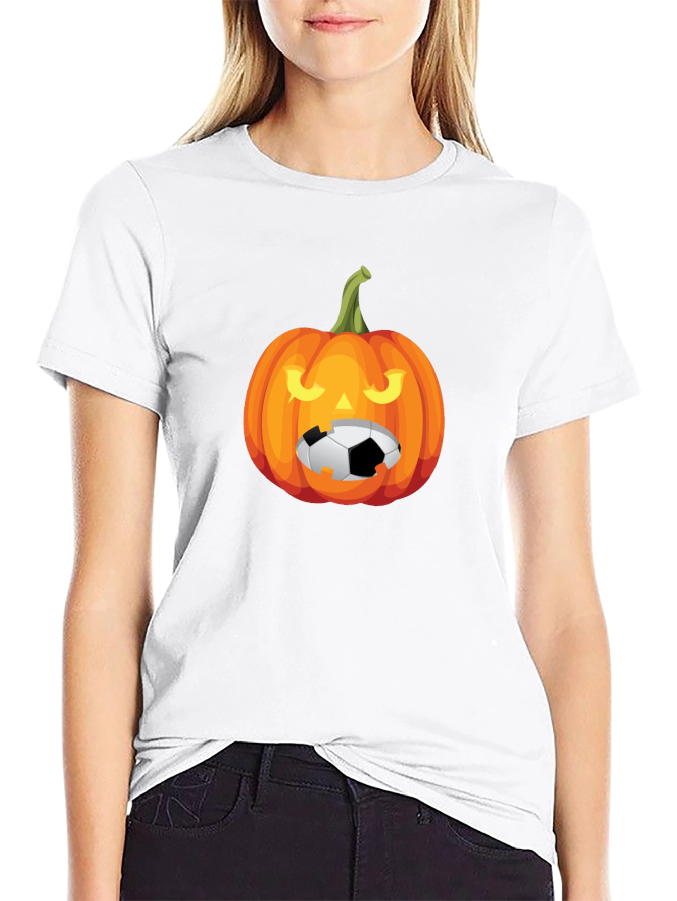 Halloween Soccer Pumpkin Graphic Tee