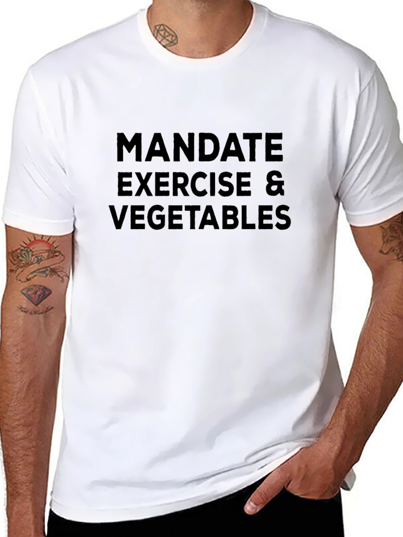 Mandate Exercise & Vegetables Black T-Shirt
