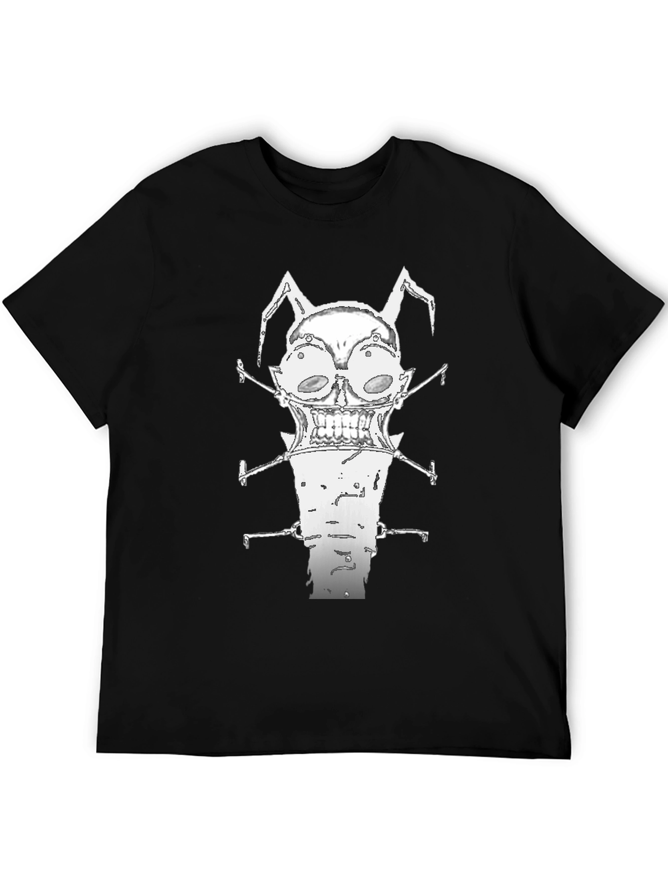 Unique Graphic Print Black Crew Neck T-Shirt