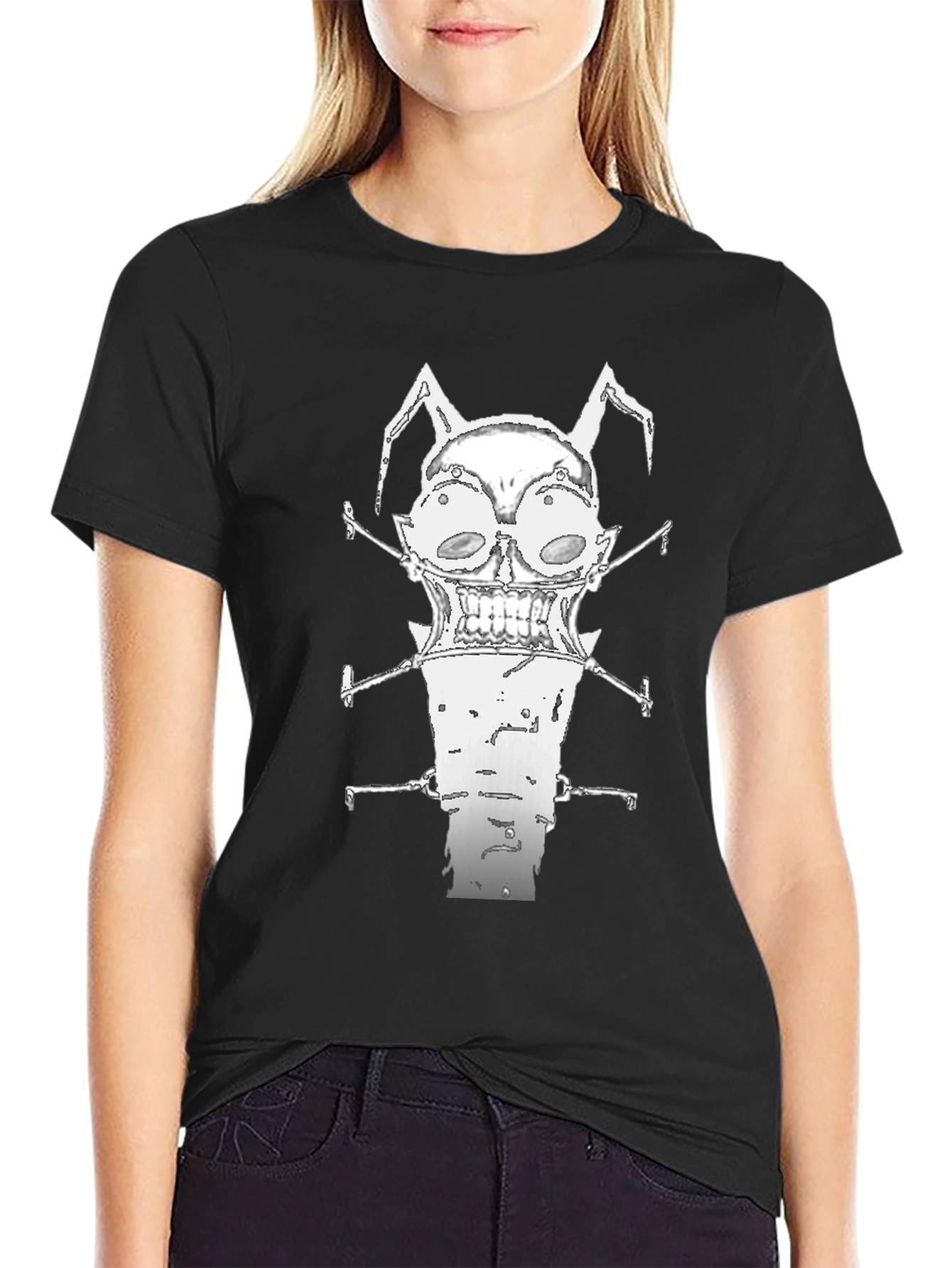 Unique Graphic Print Black Crew Neck T-Shirt