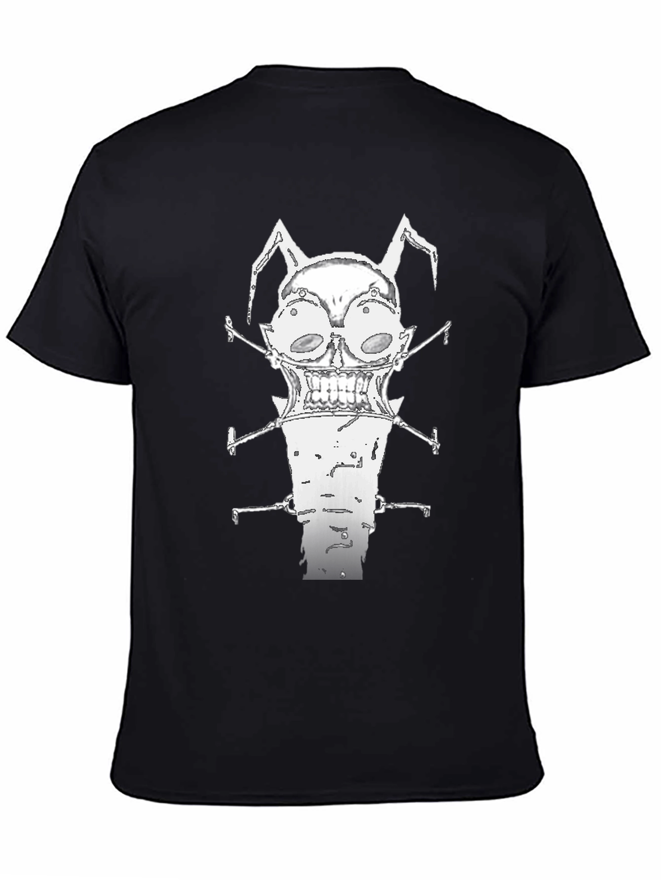 Unique Graphic Print Black Crew Neck T-Shirt