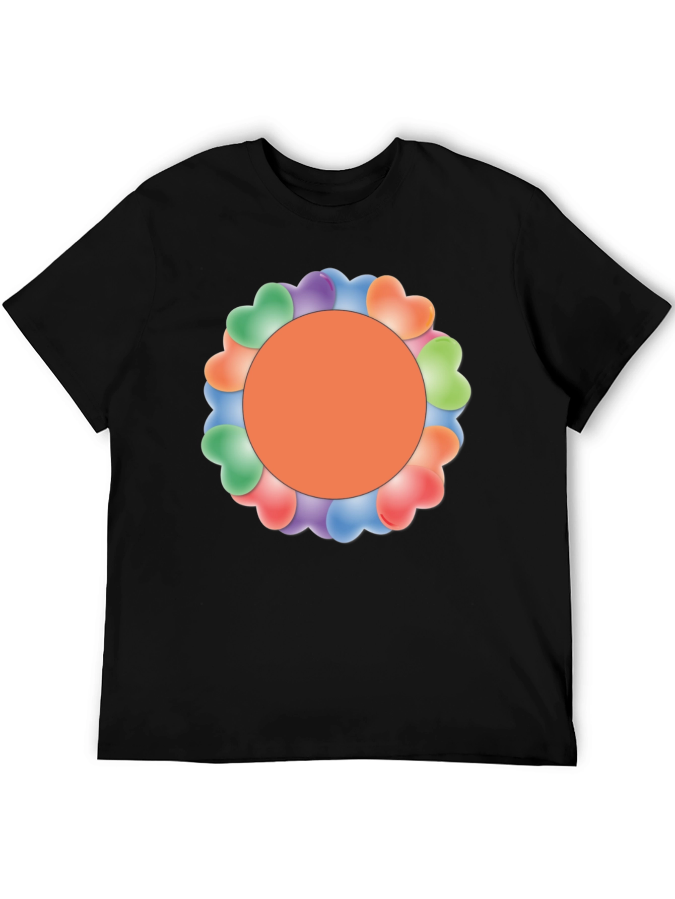 Heart Balloon Circle Graphic Tee - Trendy Style
