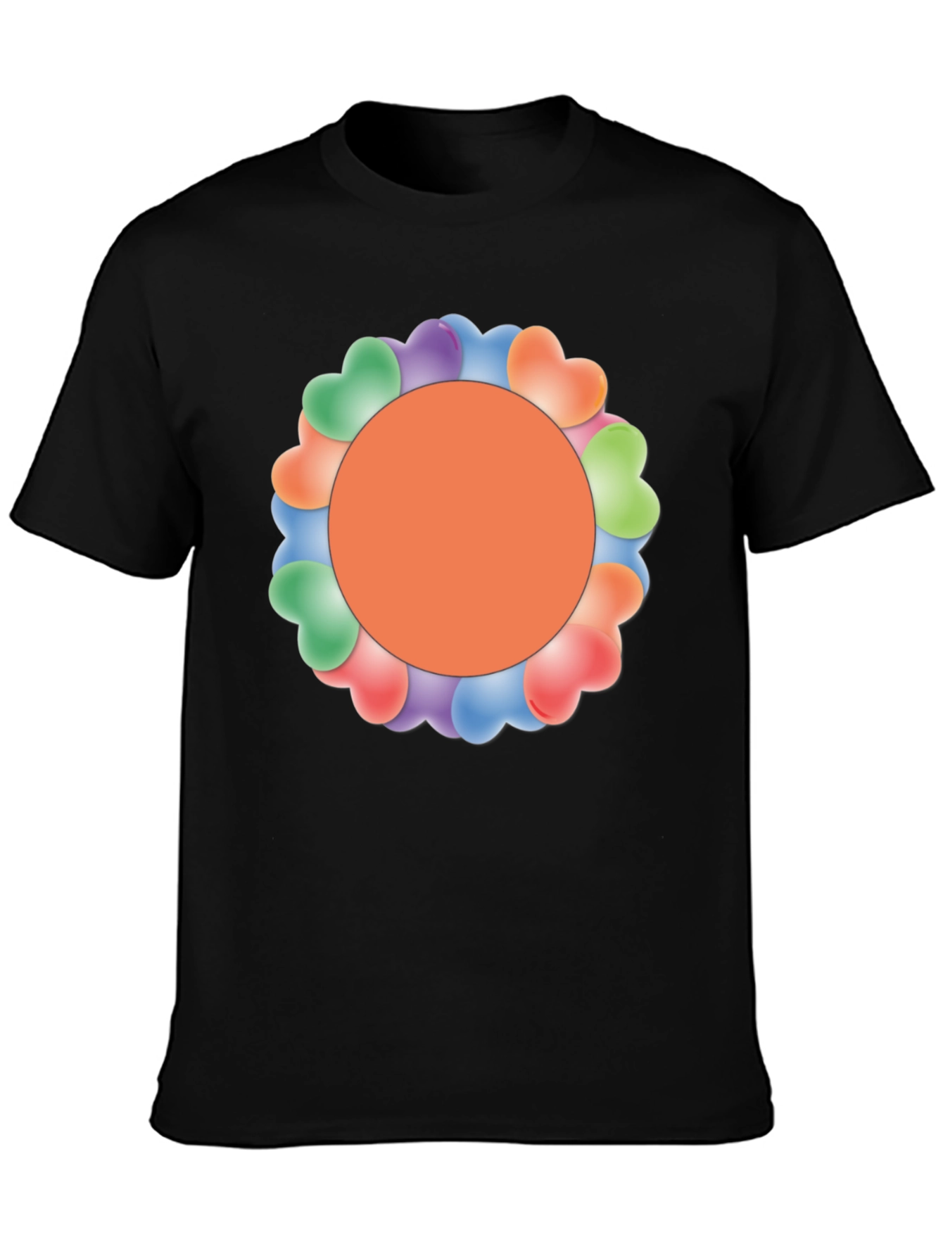 Heart Balloon Circle Graphic Tee - Trendy Style