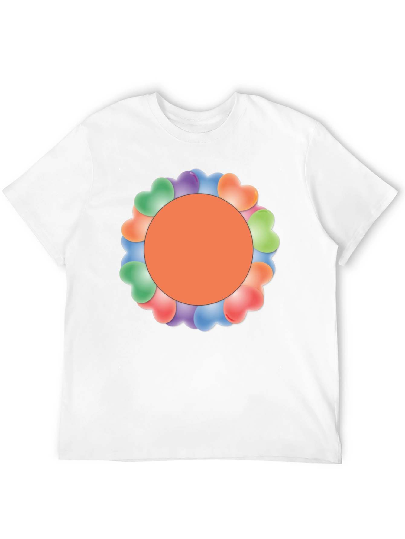 Heart Balloon Circle Graphic Tee - Trendy Style