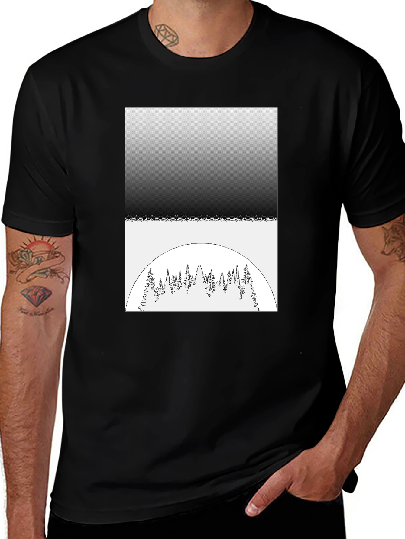 Monochrome Forest Graphic Tee