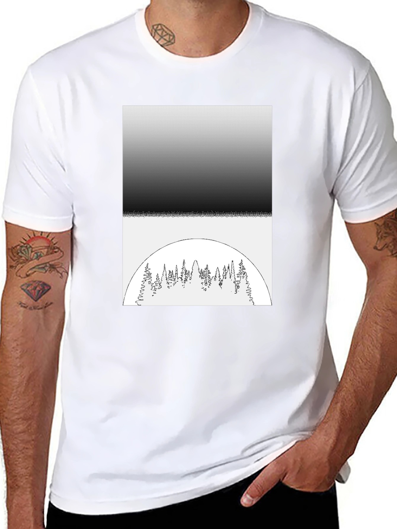 Monochrome Forest Graphic Tee