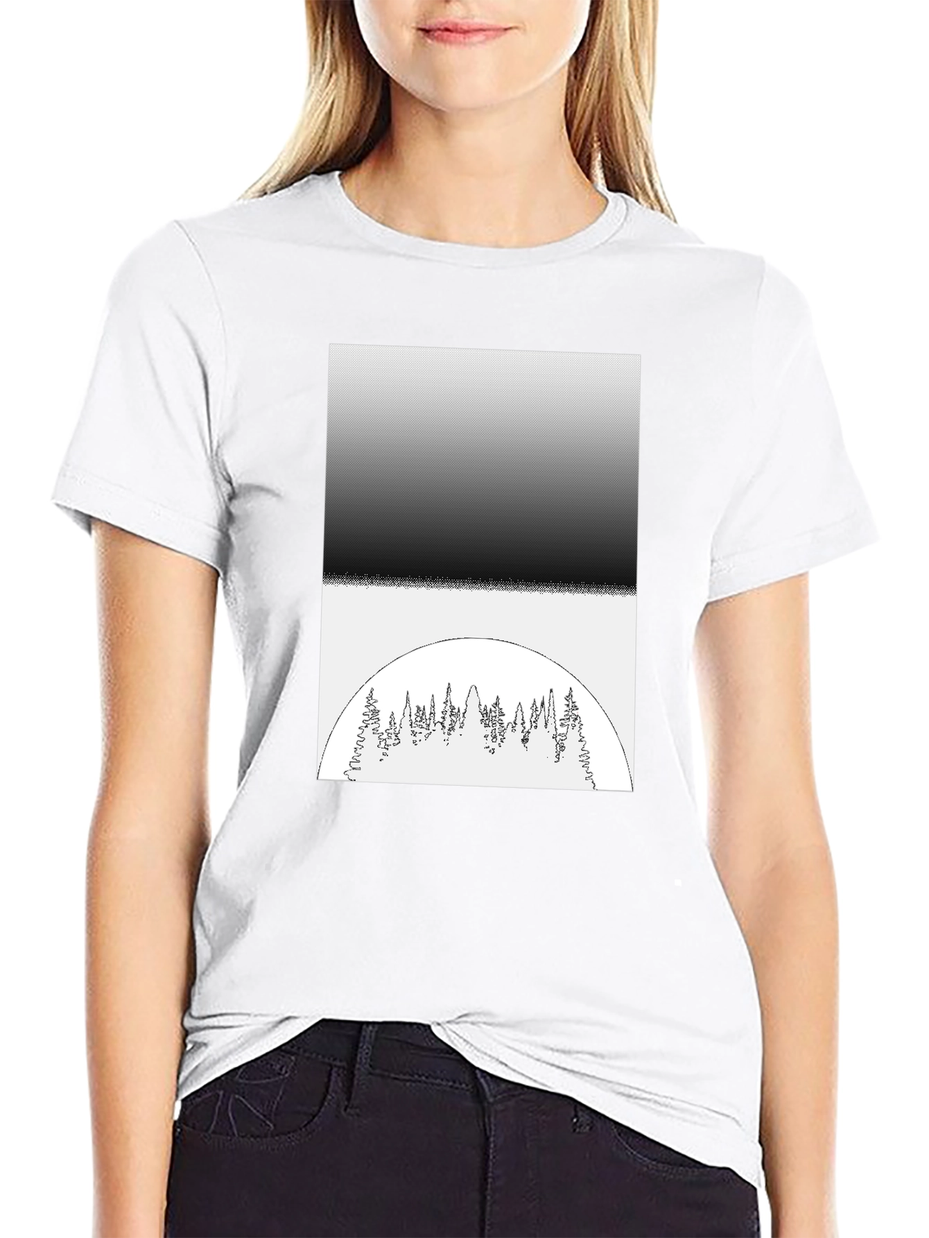Monochrome Forest Graphic Tee