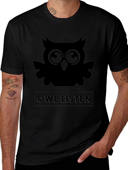 Talk to Me Owl Listen Black T-Shirt
