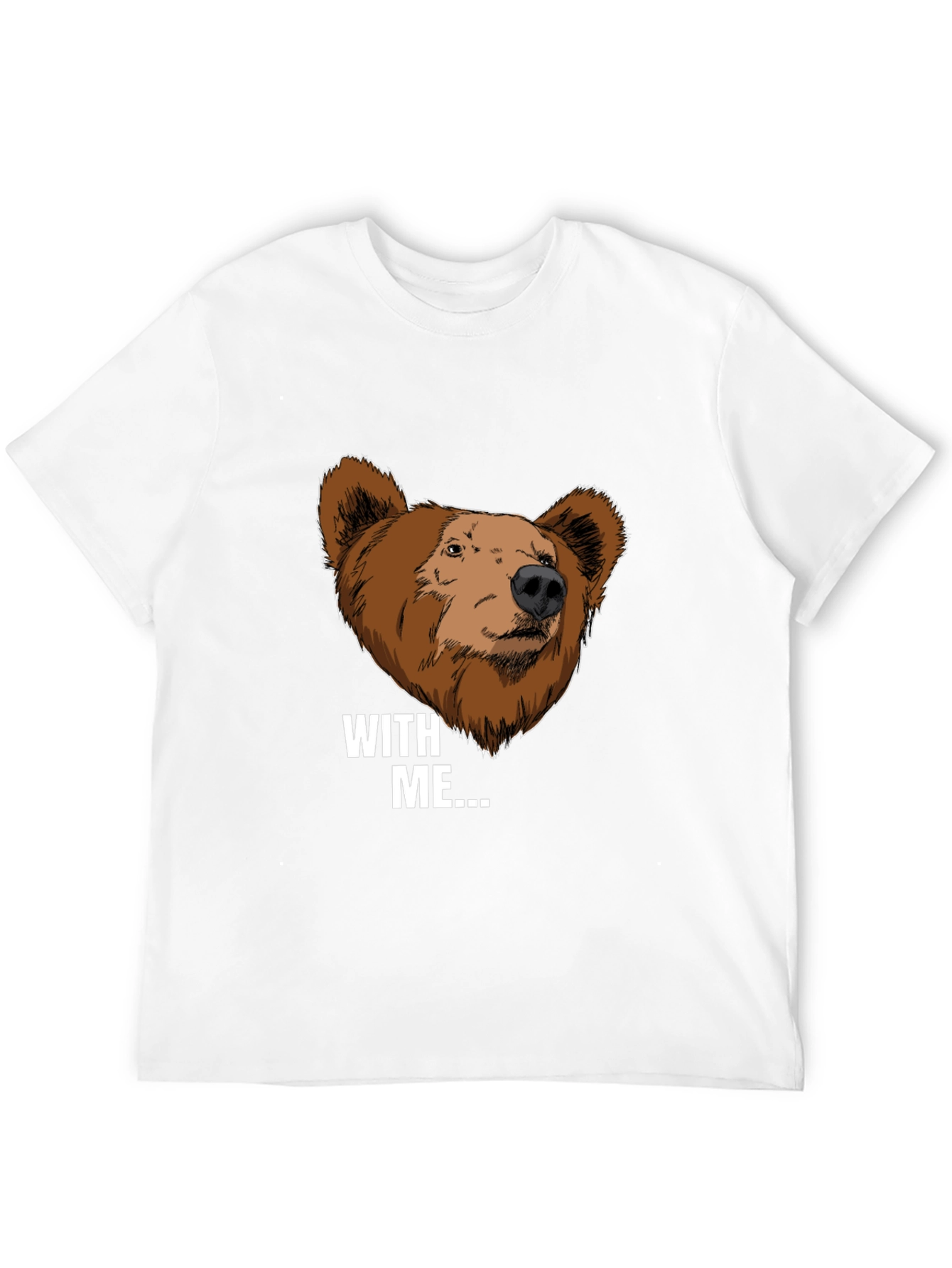 Bear With Me Graphic Tee - Black Cotton T-Shirt