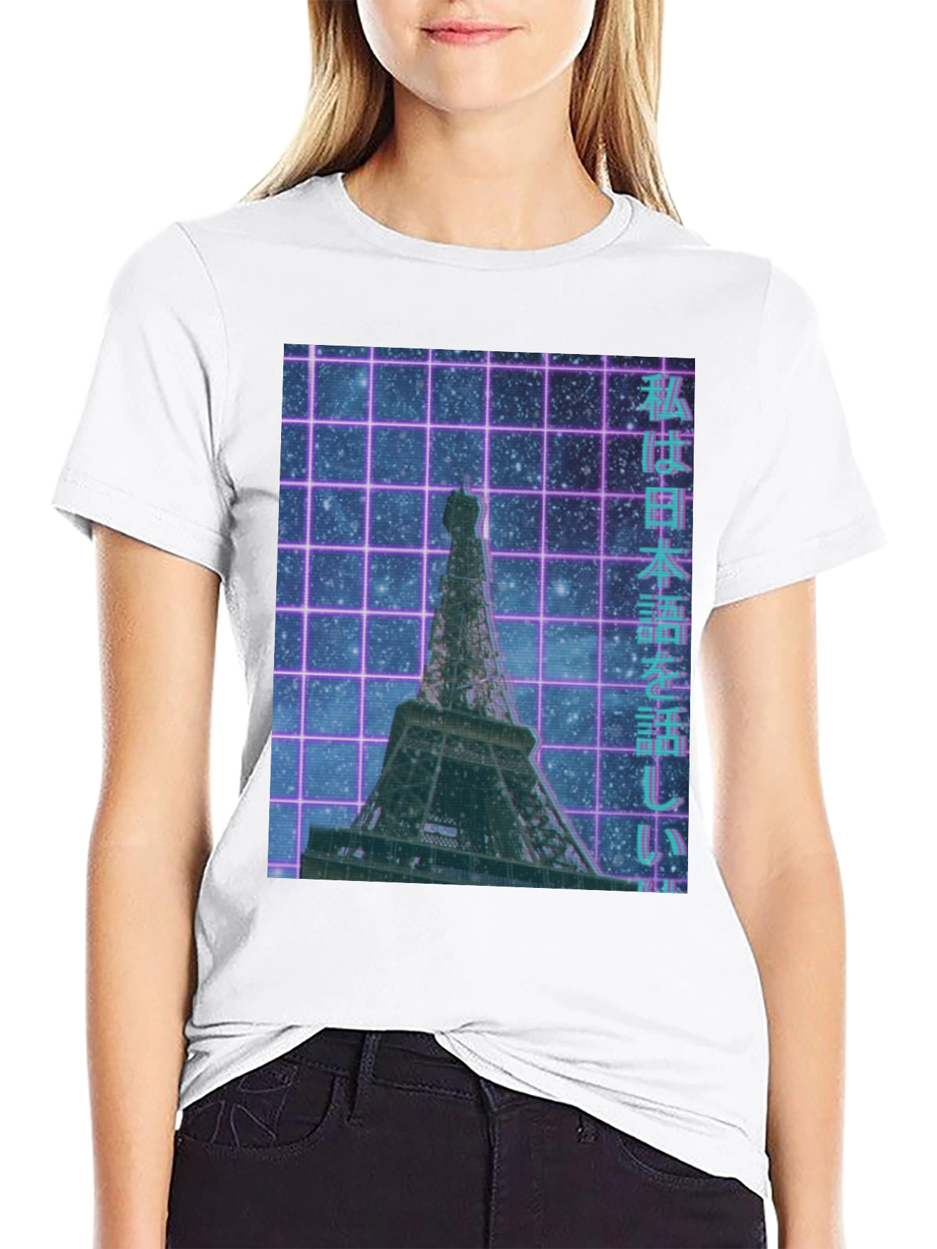 Vaporwave Eiffel Tower Graphic Tee