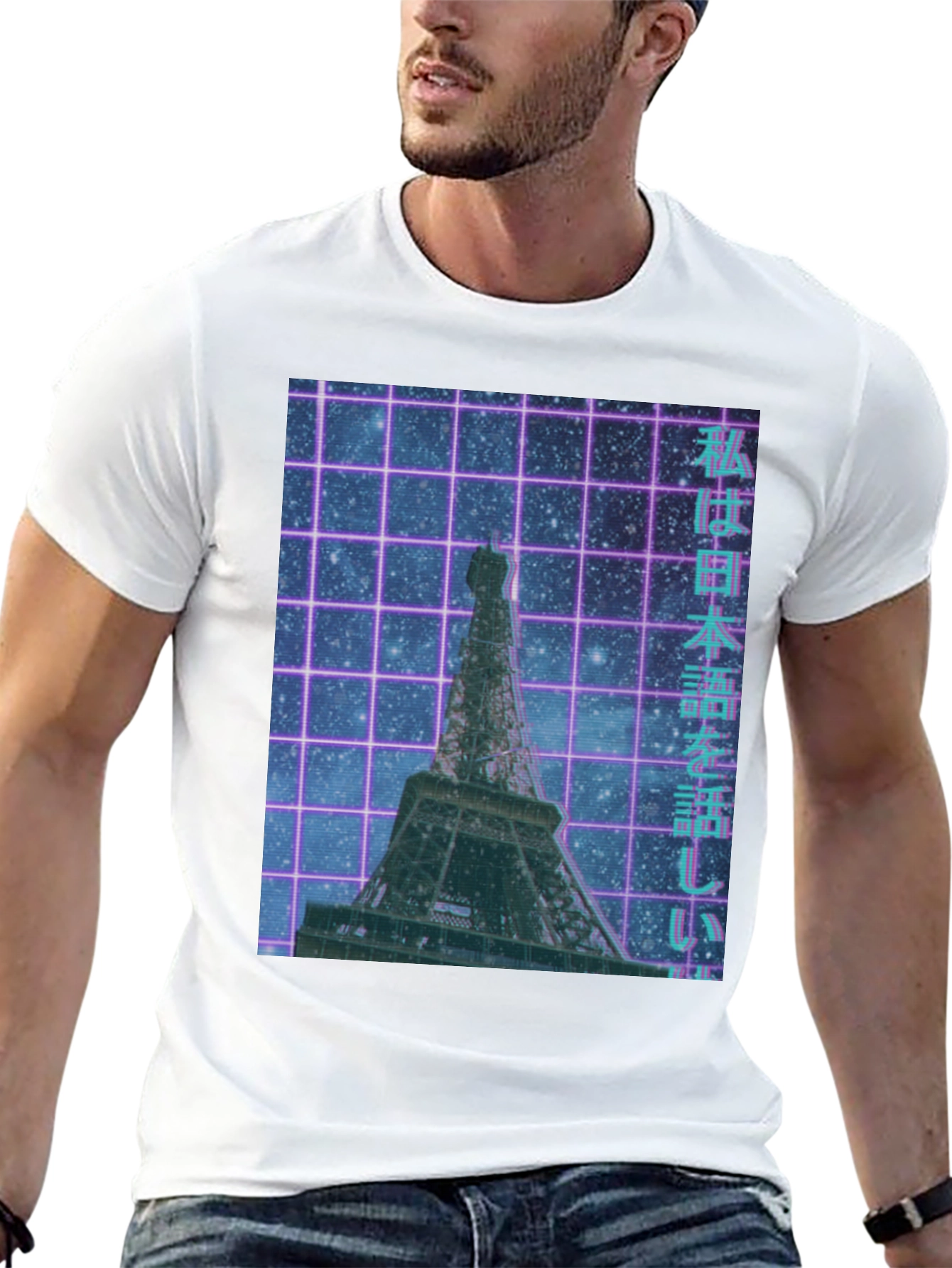 Vaporwave Eiffel Tower Graphic Tee