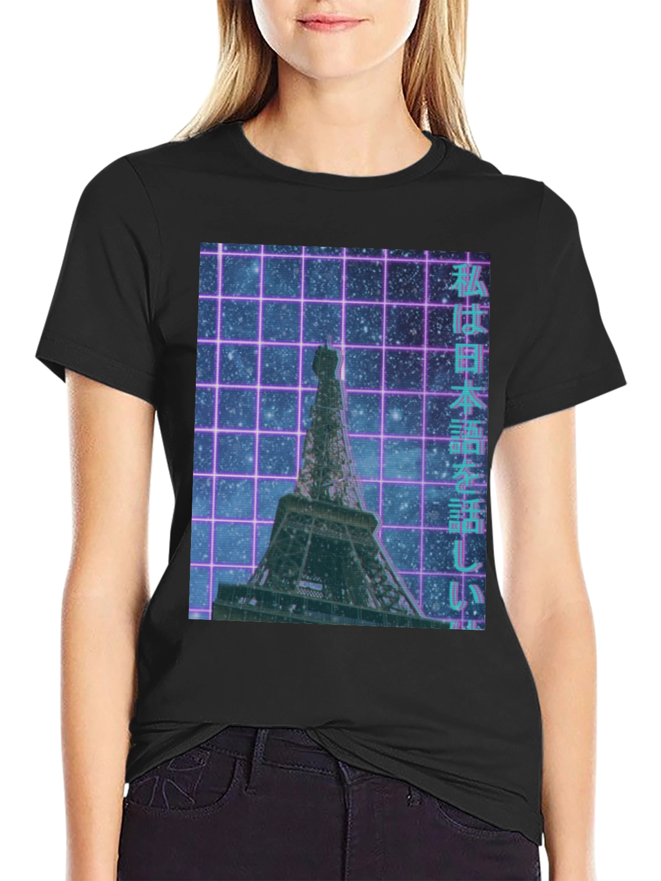 Vaporwave Eiffel Tower Graphic Tee