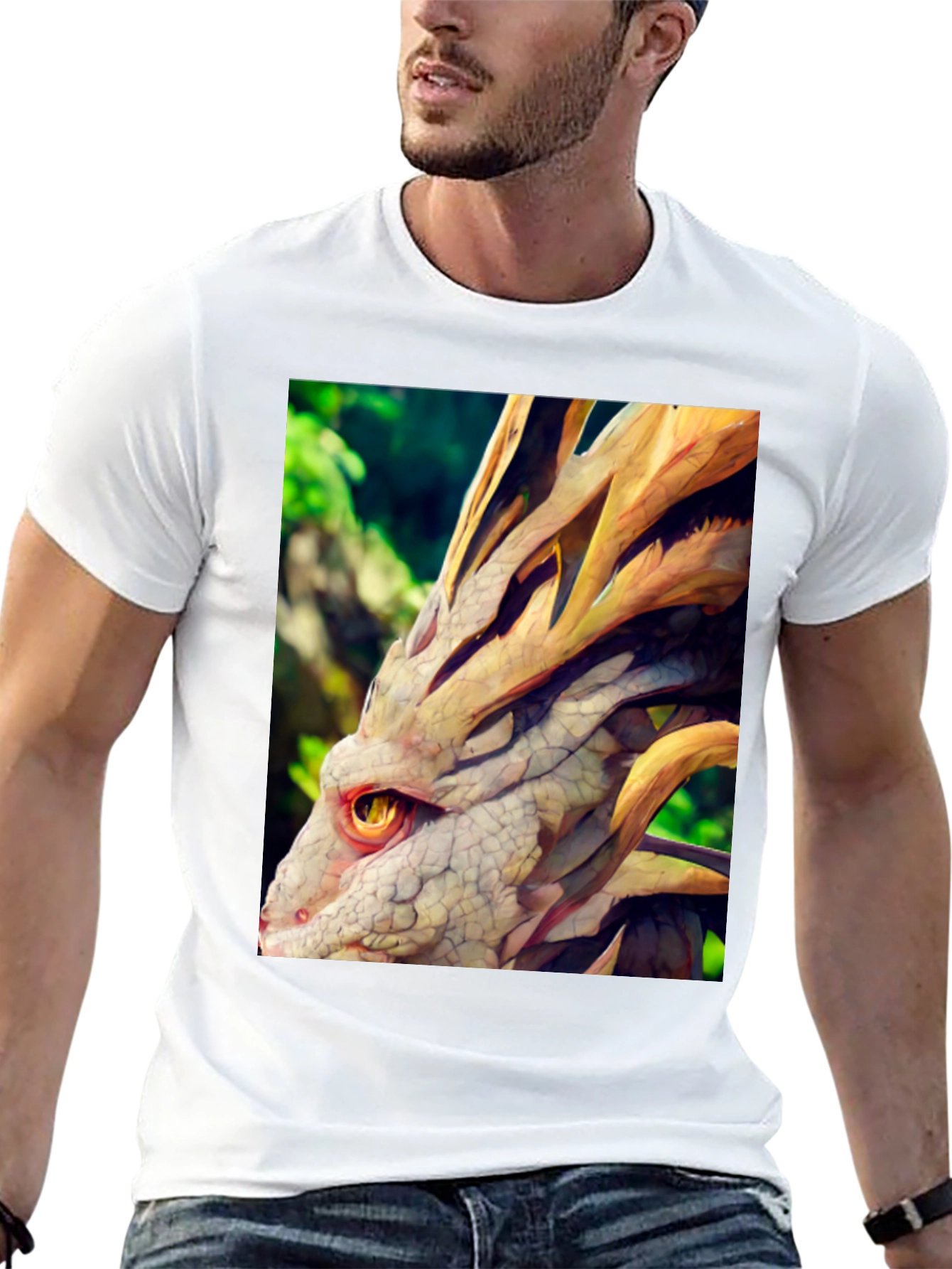Dragon Head Graphic Tee - Unique Fantasy Design
