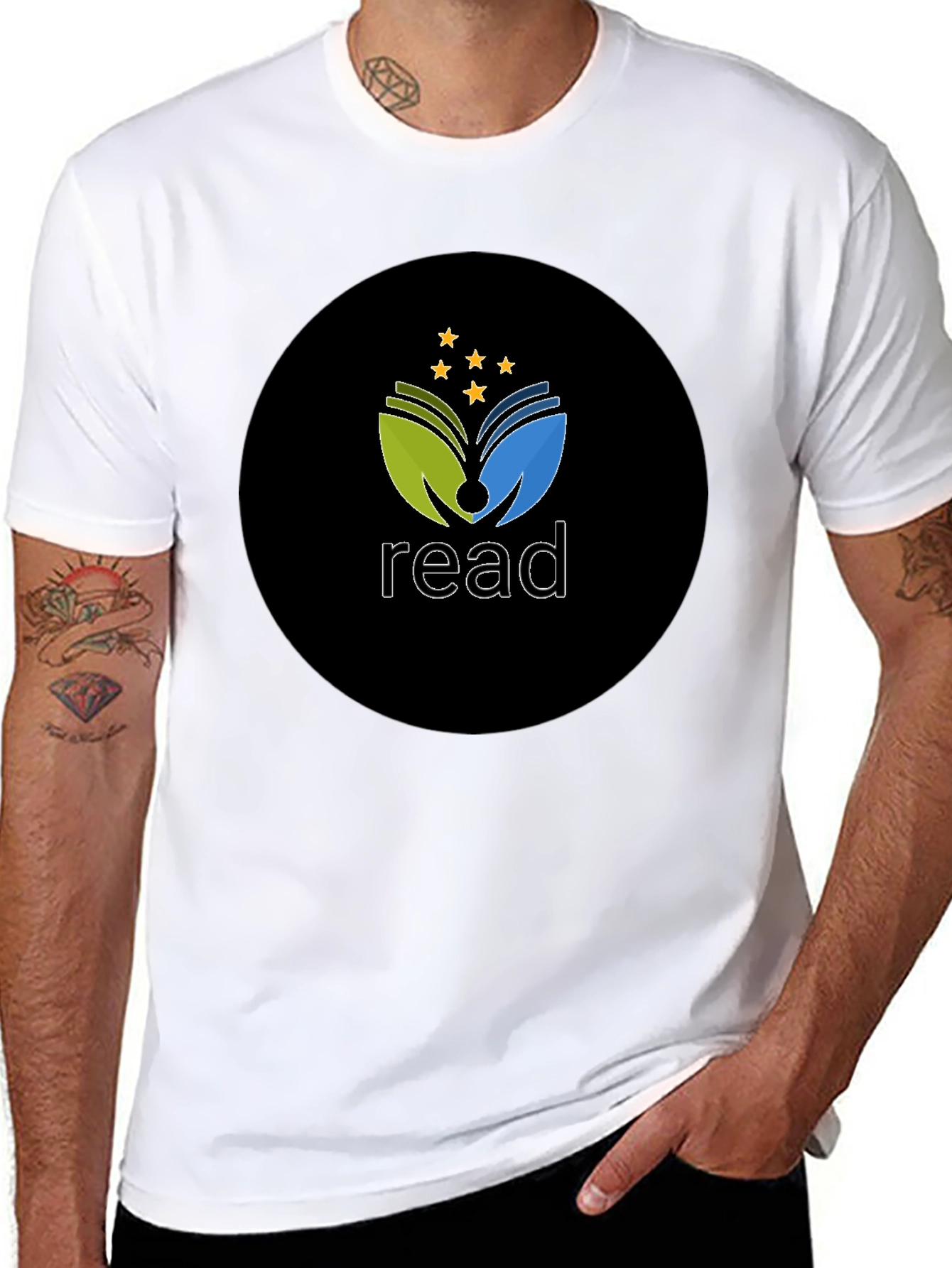 Read T-Shirt - Black Cotton Blend Graphic Tee