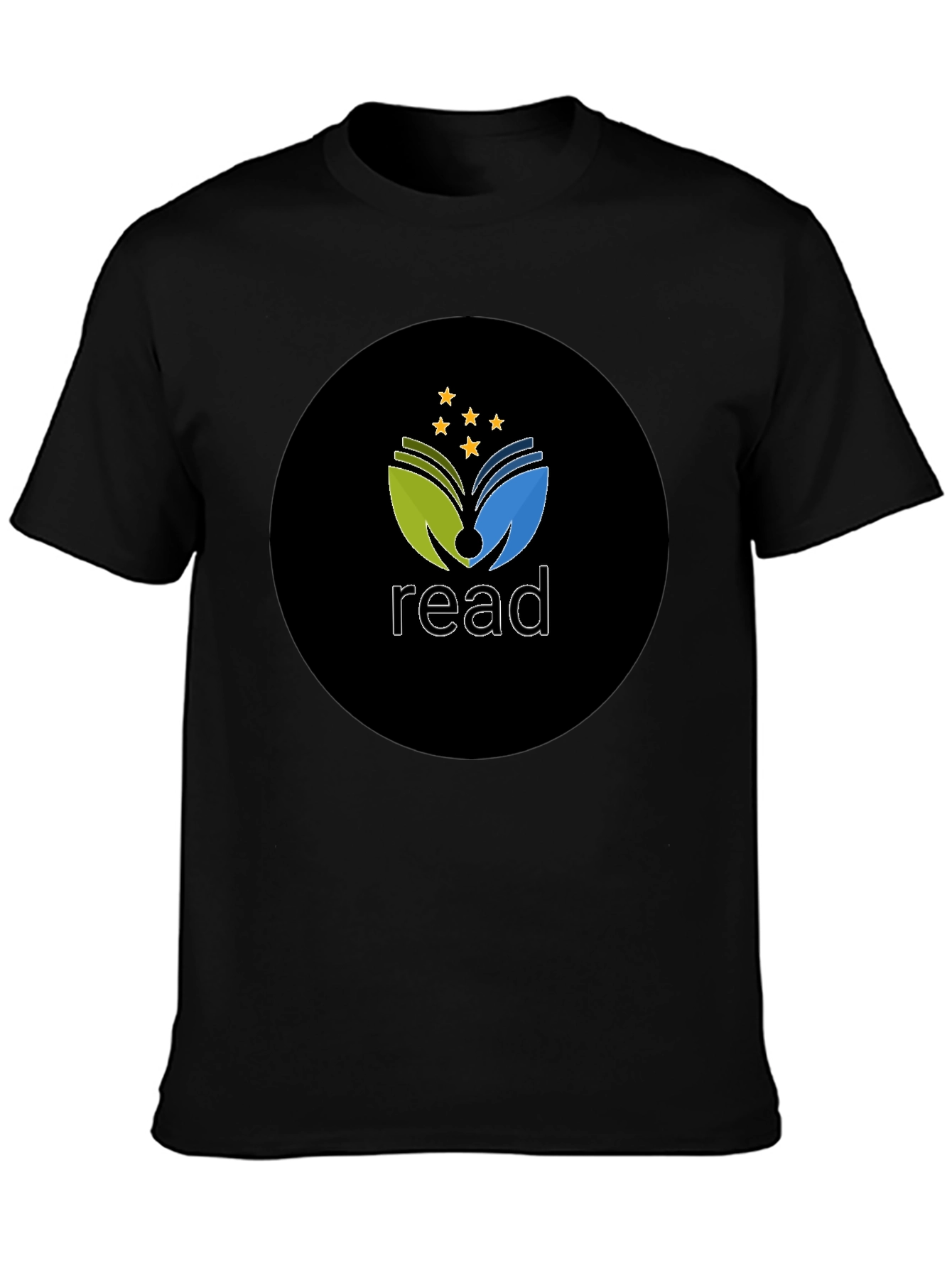 Read T-Shirt - Black Cotton Blend Graphic Tee