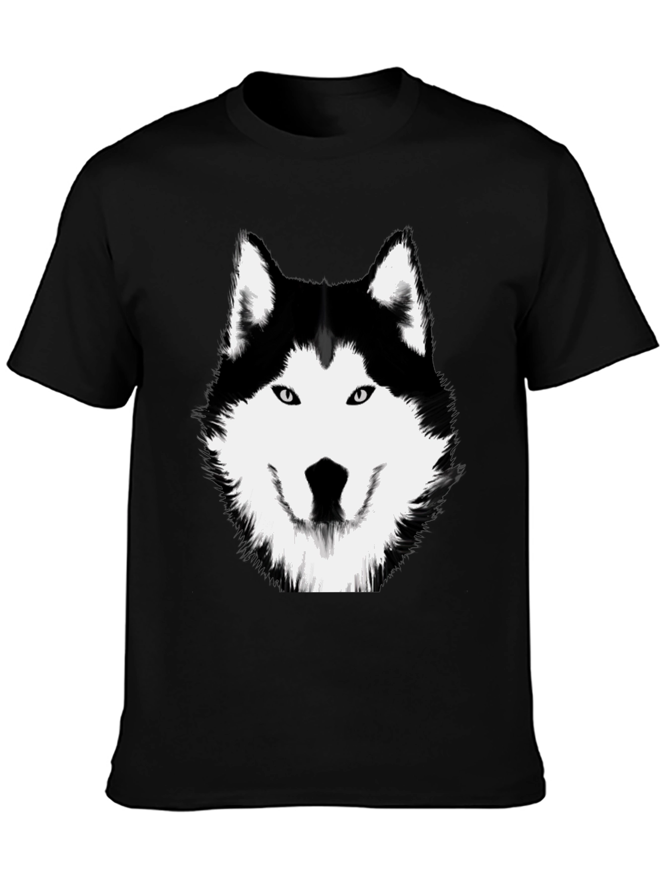 Husky Graphic Tee - Black Cotton Shirt