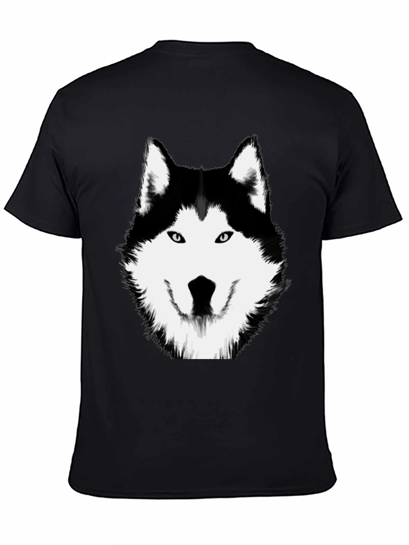 Husky Graphic Tee - Black Cotton Shirt