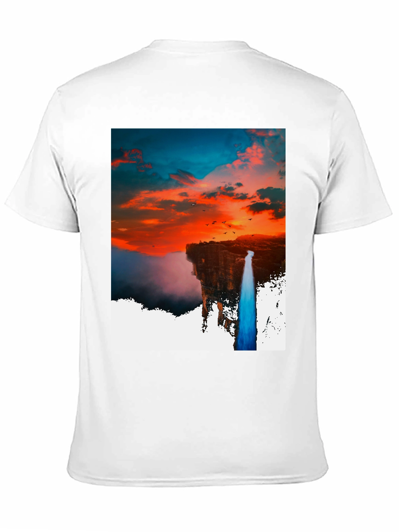 Sunset Waterfall Graphic Tee - Unique Design