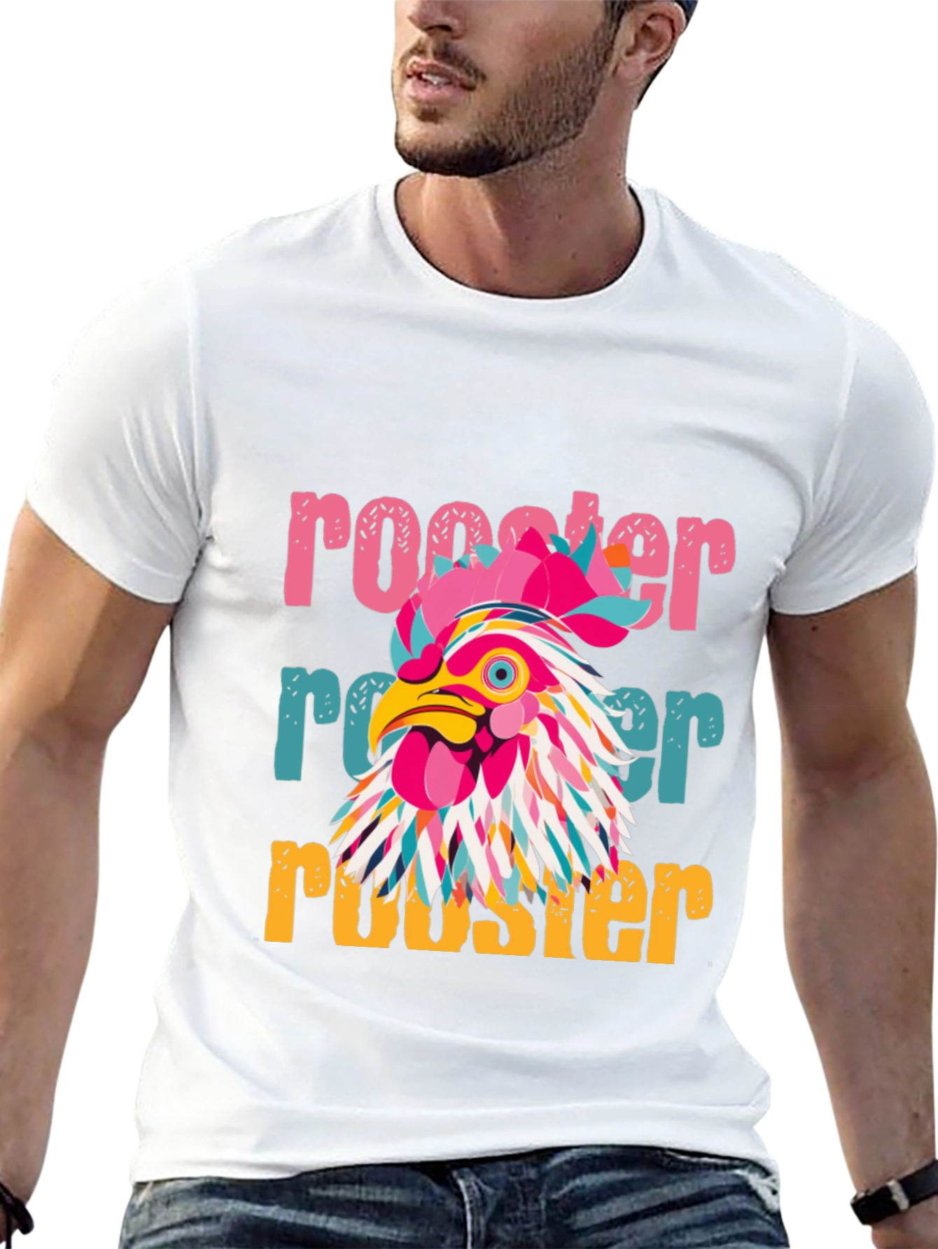 Rooster Graphic Tee - Vibrant & Unique Design