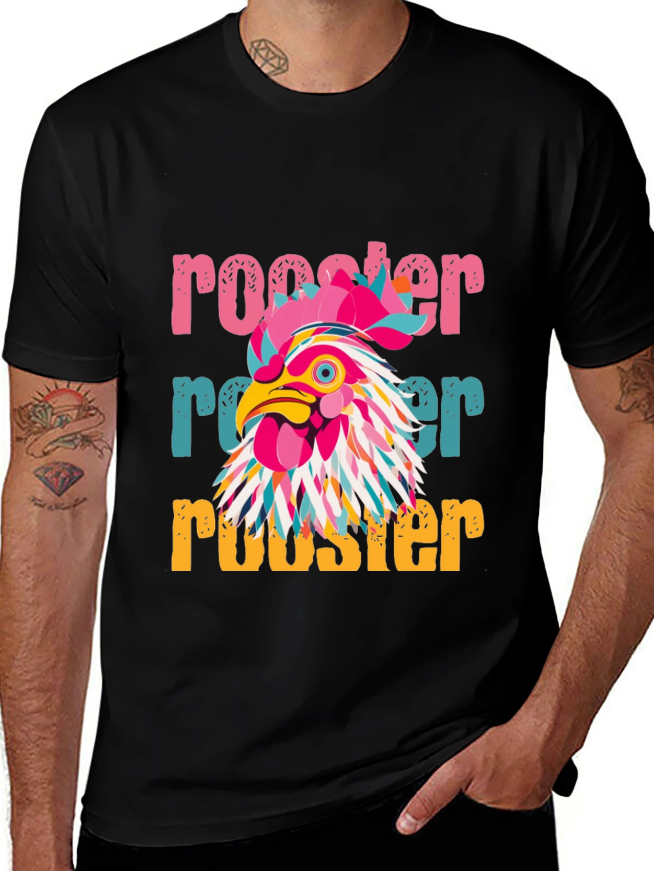 Rooster Graphic Tee - Vibrant & Unique Design