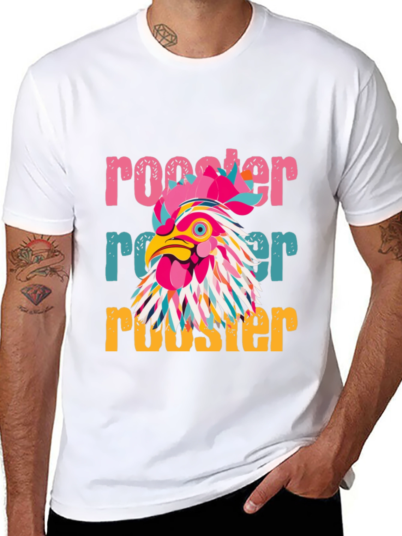 Rooster Graphic Tee - Vibrant & Unique Design