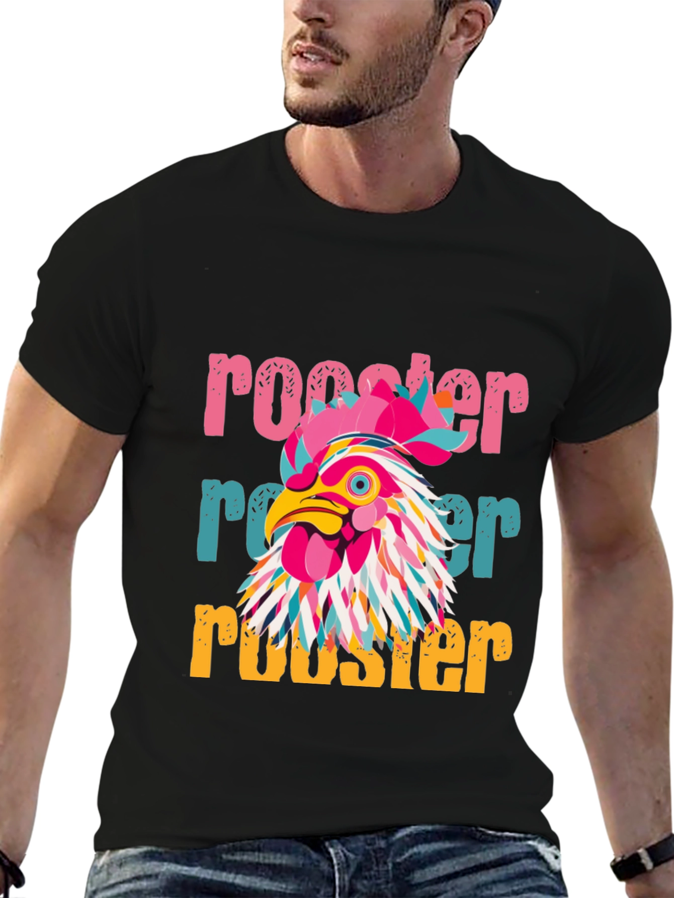 Rooster Graphic Tee - Vibrant & Unique Design