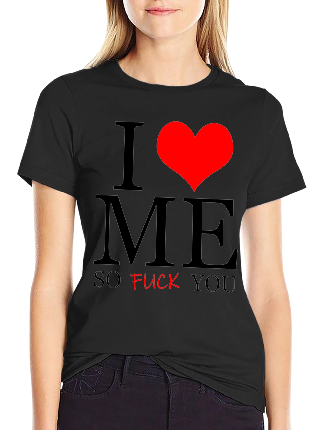 I Heart ME Funny Graphic T-Shirt - Black Tee
