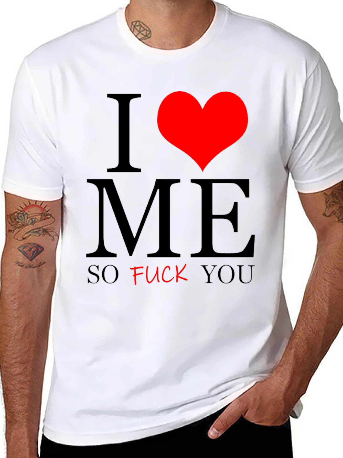 I Heart ME Funny Graphic T-Shirt - Black Tee